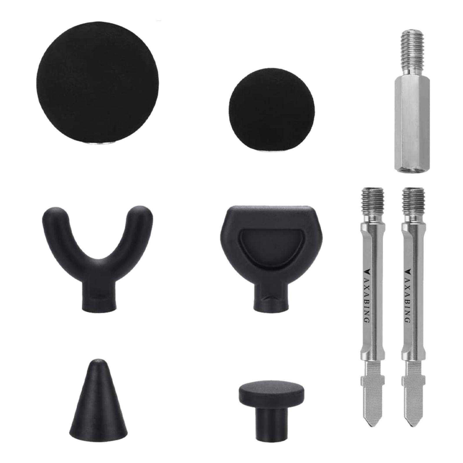 CALIDAKA 9-Piece Jigsaw Massage Adapter Set - Percussion Massage Gun Attachments for Deep Tissue, Trigger Point & Soft Tissue Therapy - Includes Massage Balls & Bits for Pain Relief & Muscle Recovery - Perfect for Athletes, Physical Therapy & Home Use