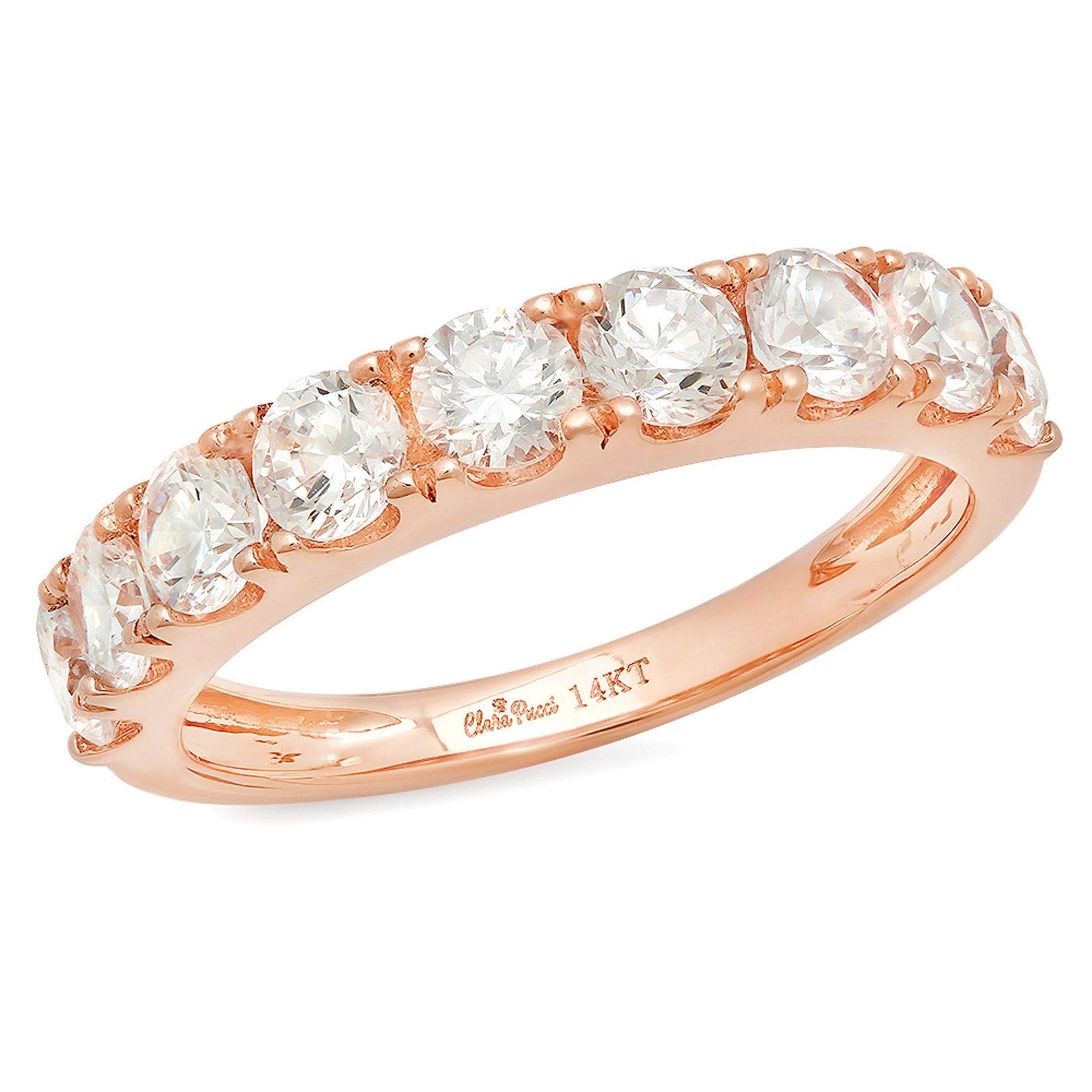 1.44 ct Brilliant Round Cut Conflict-Free Genuine Cultured Diamond Ring - VS1-VS2 Clarity, I-J Color, Solid 14K Rose Gold Stackable Band for Engagement, Wedding, Promise, or Anniversary Gift - Art Deco Design for Everyday Elegance