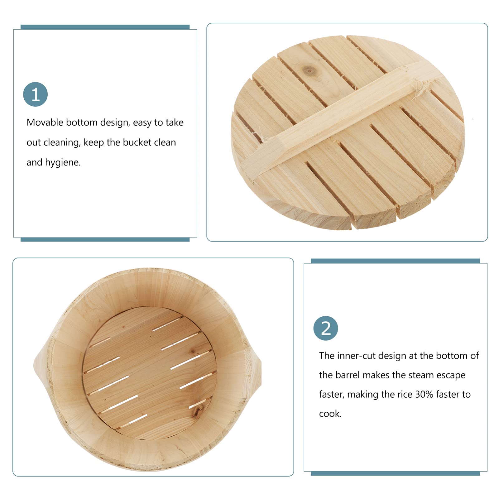 DOITOOL 1-Piece Wooden Steam Basket for Vegetables, Bread & Dumplings - Perfect for Healthy Cooking, Meal Prep & Asian Cuisine