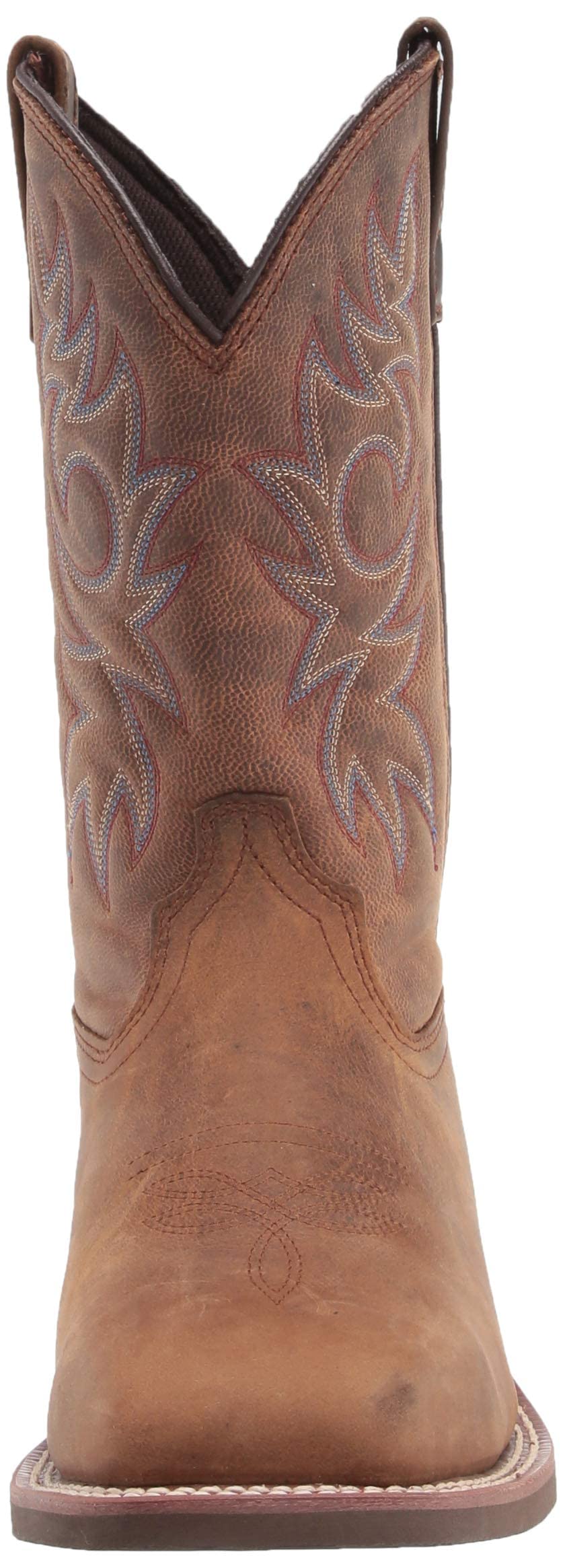 Ad Tec Men's 11in Cowboy Square Toe Western Boots - Oil Tumbled Leather Brown for Rodeo, Country Dancing & Outdoor Work