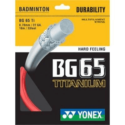 Yonex BG65 TI Badminton String - High-Performance Badminton Racket String for Durability & Power | Perfect for Competitive Play & Training