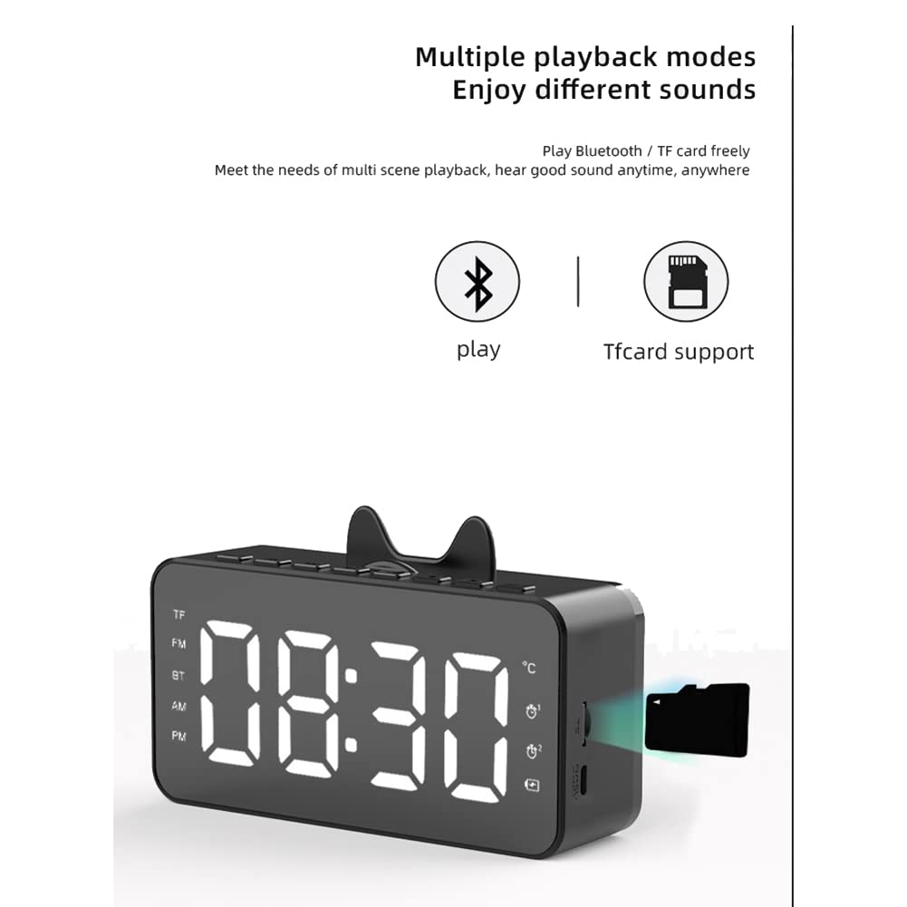 Multi-Function Alarm Clock Radio with USB Charger - Digital Desk Clock for Bedroom, Office & Travel - White | Wake-Up Light, FM Radio, Snooze Function (Perfect for Home, Work & Business Trips)