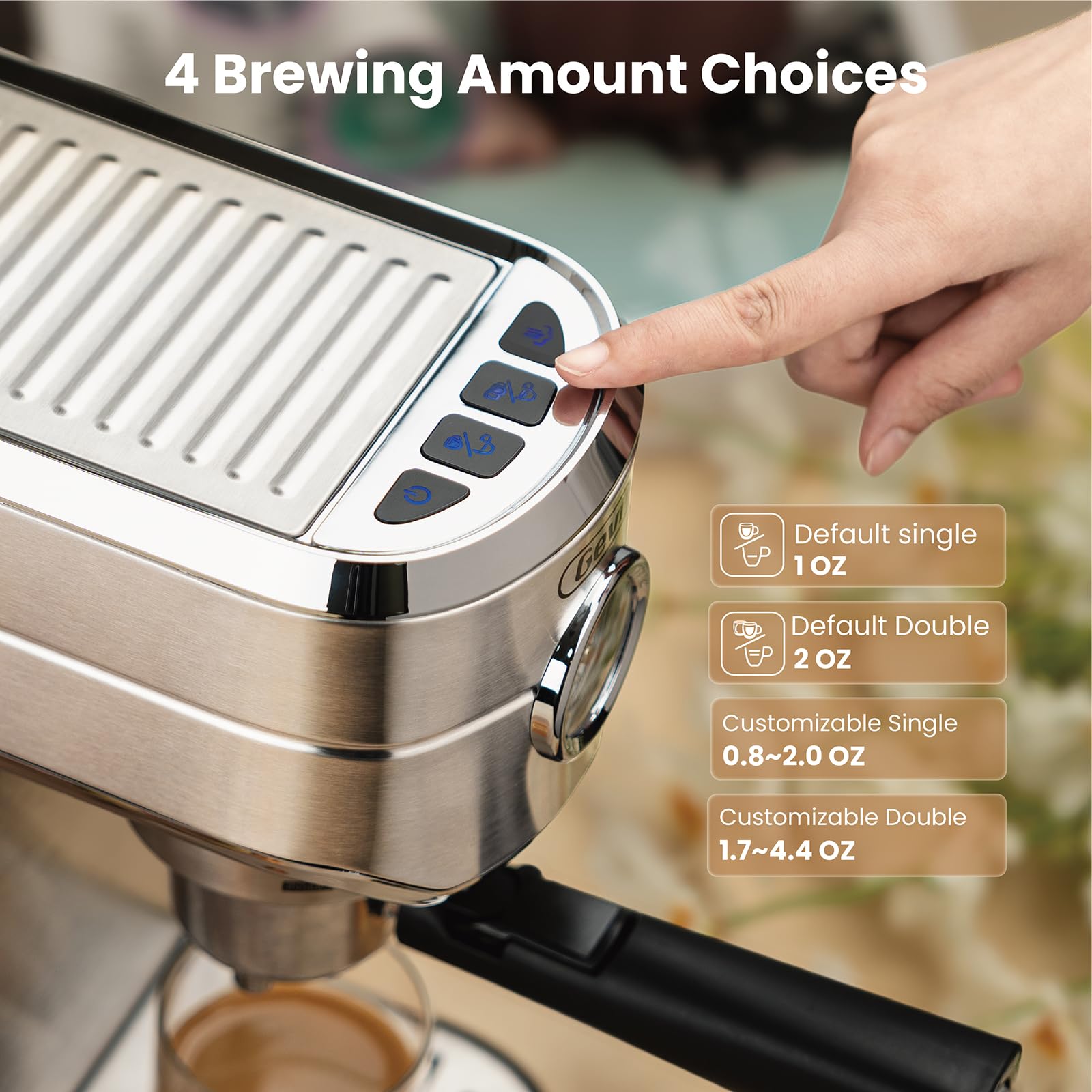 Gevi Commercial Espresso Machine for Nespresso Original Capsules & Ground Coffee - Professional Coffee Maker with Milk Frother for Cappuccino & Latte - Perfect for Home, Office & Coffee Shop Use