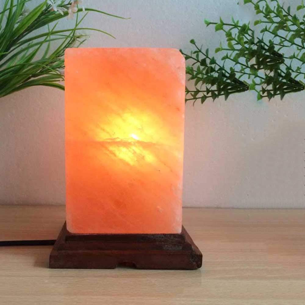Dimmable Himalayan Salt Lamp - Natural Crystal Rock Night Light for Bedroom, Office & Study with E14 Bulb Base | Relaxing Atmosphere, Meditation Aid & Home Decor (Cuboid Shape)