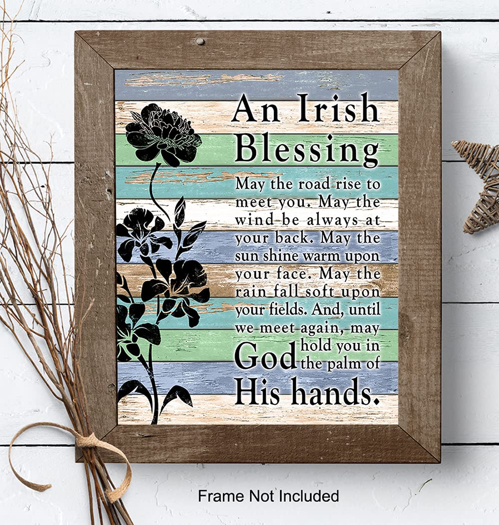 Irish Blessing Wall Decor - Inspirational Quotes Poster for Home & Office