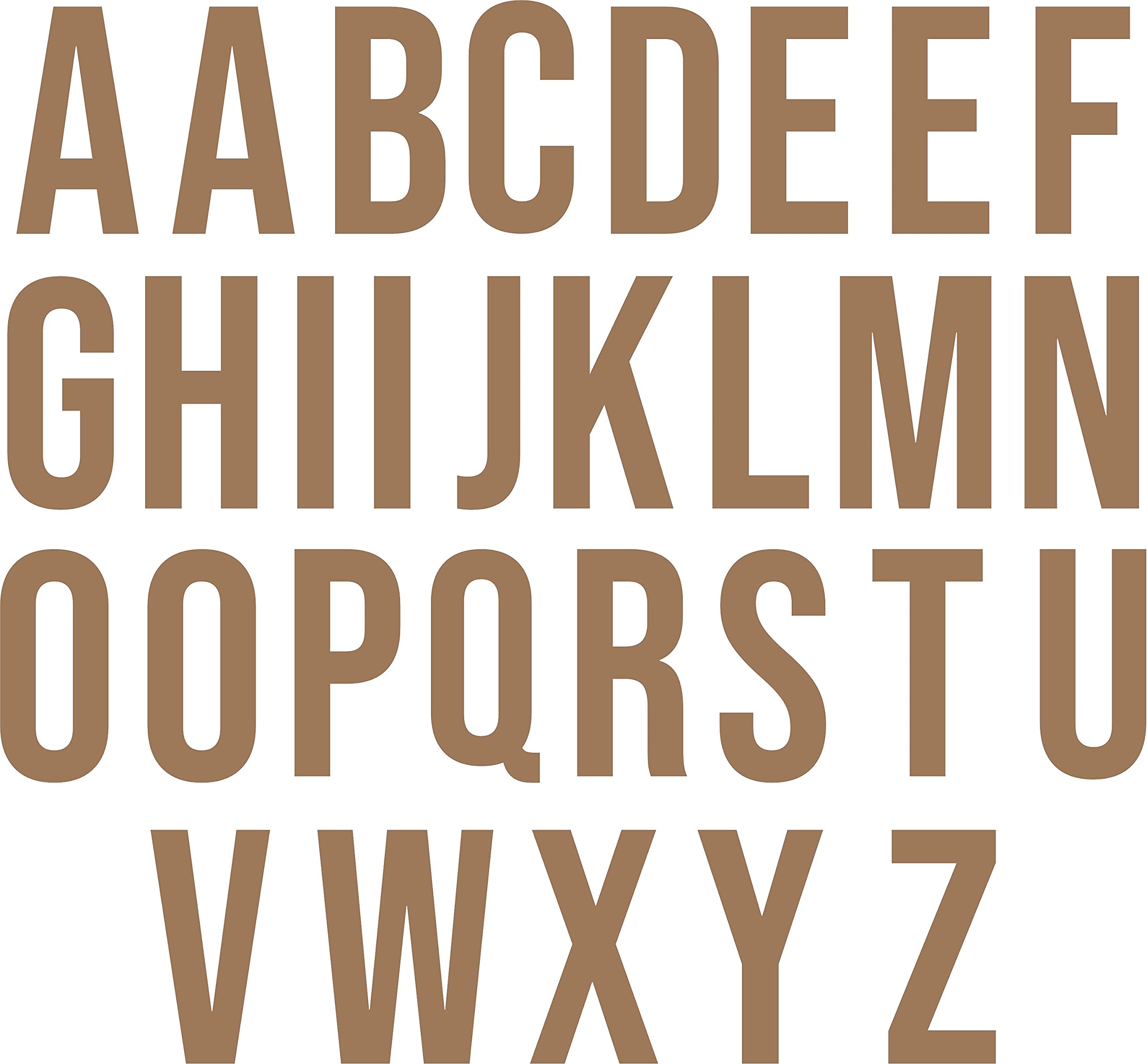 SEC Apparel 1.5 Inch Iron-On Letters for Clothing - Brown Fabric Patches for DIY Crafts, Sports Jerseys & Custom Apparel