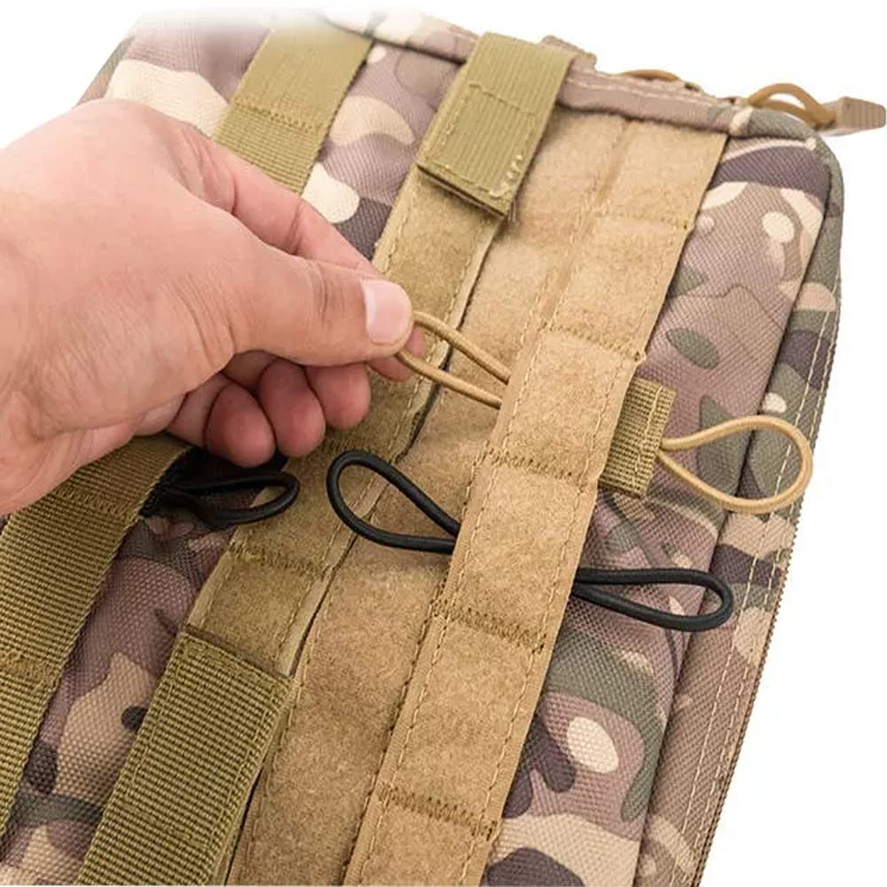 12 Pack Tactical Binding Retainer Clips - MOLLE Webbing Gear Holder, Elastic Buckle Straps for Tactical Vests, Backpacks & Bags | Durable Military-Grade Fasteners for Outdoor, Hiking & Camping Gear Organization (Khaki)