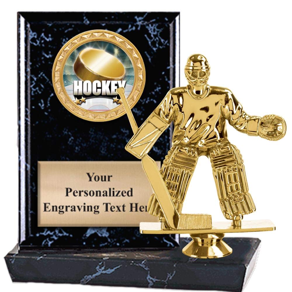 Crown Awards 6x6 Inch Hockey Goalie Trophy Plaque - Custom Engraved Titan Series Award for Men - Perfect for Hockey Tournaments, Championships & Player Recognition