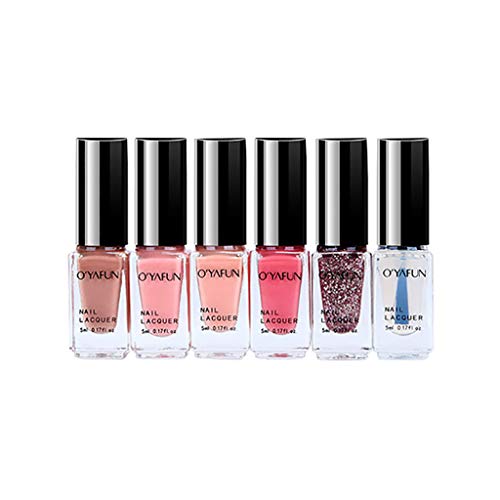 6 Colors Glitter Nail Polish Set - Shimmery Nail Art Decorations for Women & Girls | Daily Wear, Parties, Special Occasions & Gift Giving