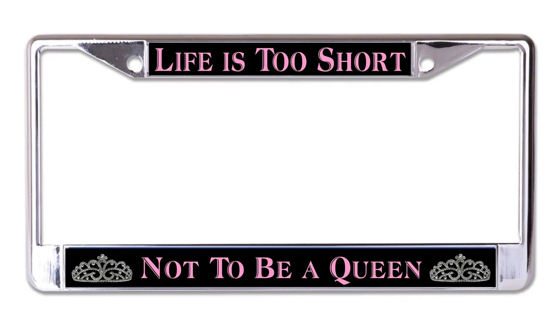 Queen Chrome License Plate Frame - Durable & Stylish Car Accessory for Women - Perfect for Cars, Trucks & SUVs