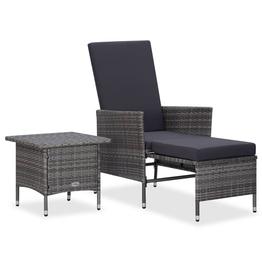 Sywamol 2-Piece Outdoor Patio Sectional Sofa Set with Cushions - Gray Poly Rattan Furniture for Garden, Backyard & Poolside Relaxation
