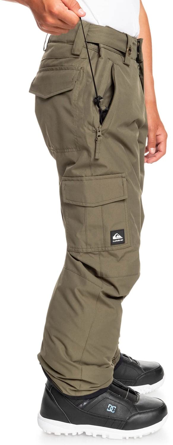 Quiksilver Porter Kids Snowboard Pants - Waterproof Insulated Winter Snow Pants for Boys & Girls, Size M (12), Grape Leaf Print - Perfect for Skiing, Snowboarding & Outdoor Winter Activities