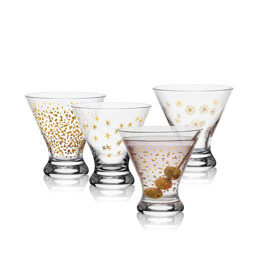 4-Pack Stemless Martini Glasses for Cocktails - Shatterproof Barware Set for Home Parties, Wedding Receptions & Cosmopolitan Drinks
