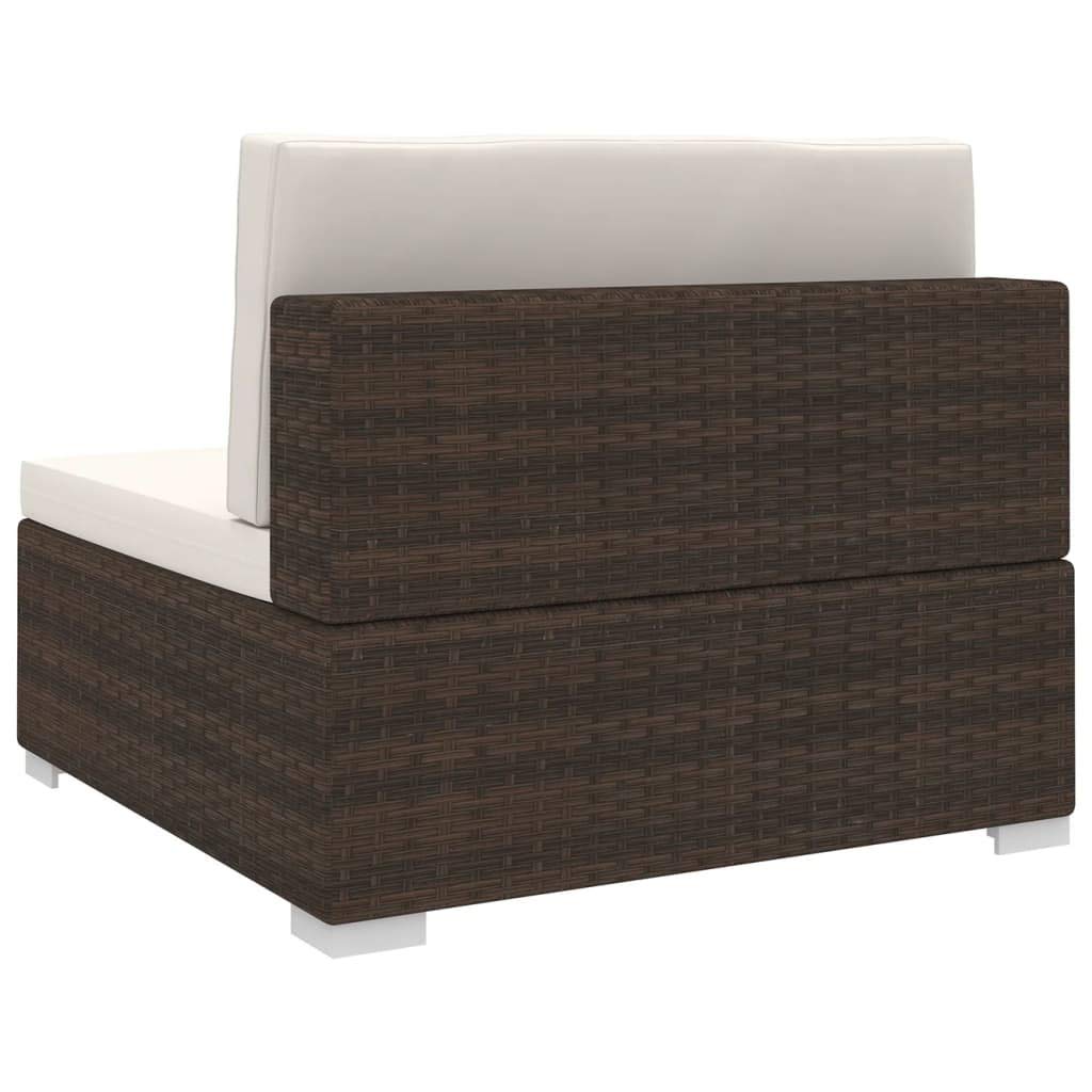 **Outdoor Patio Furniture Cushions - Brown Poly Rattan Sectional Middle Seat Cushion for Garden, Poolside & Backyard Relaxation**
