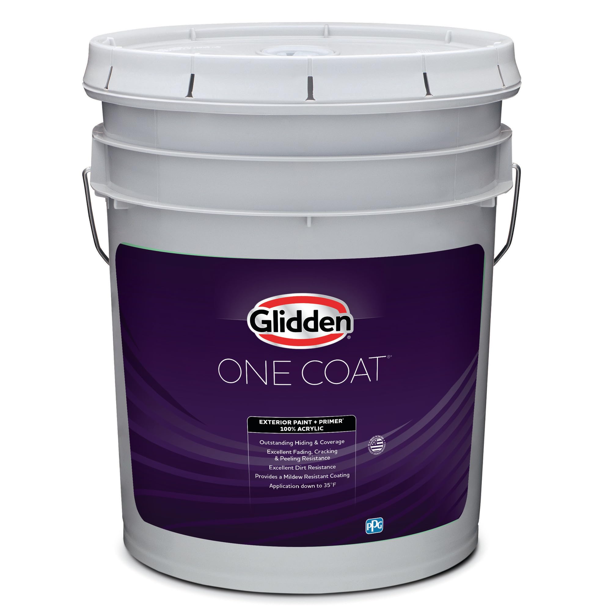 Glidden Exterior Paint and Primer in One - Sienna Red Flat Finish, 5-Gallon Bucket | One-Coat Coverage for Houses, Fences & Outdoor Projects