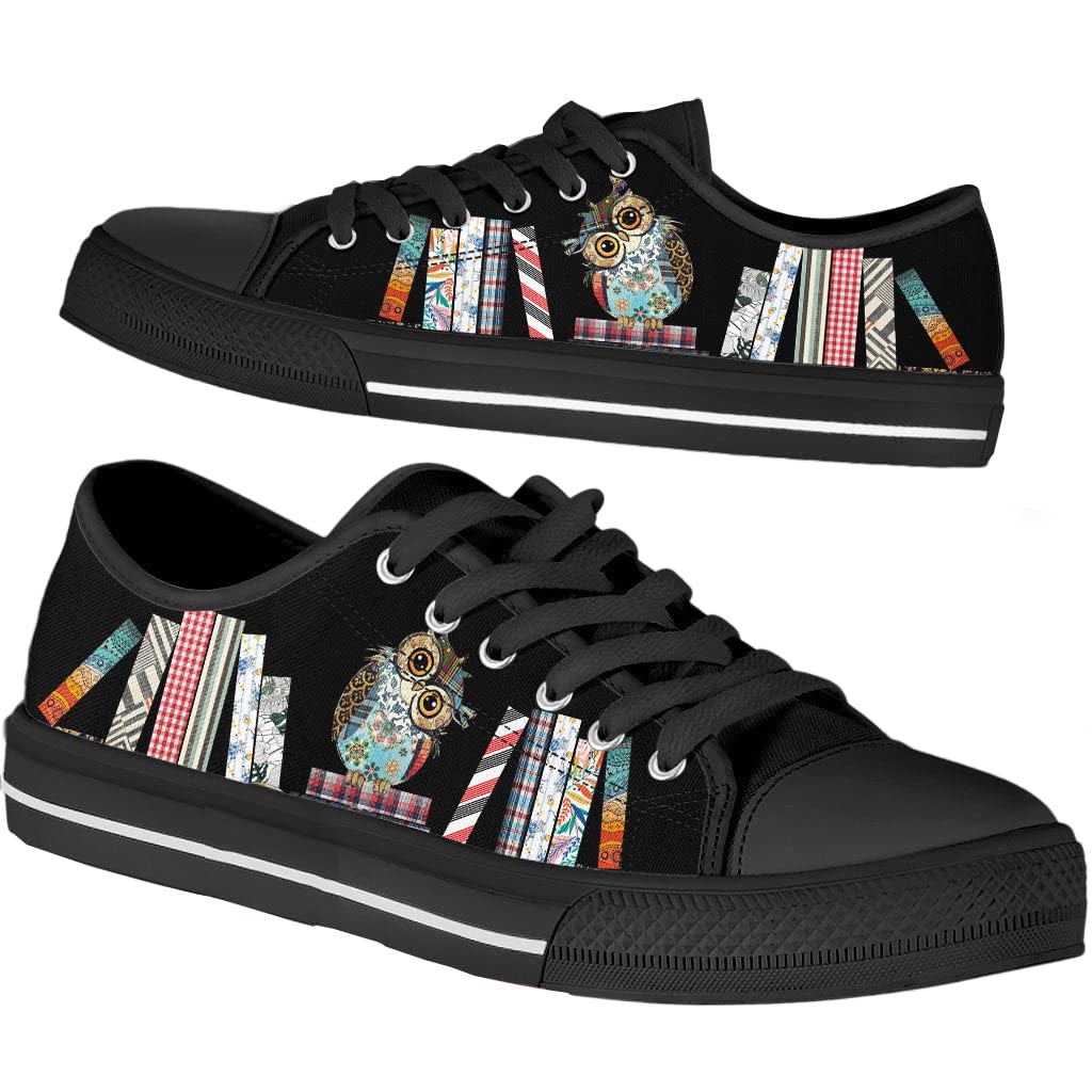 Owl Canvas Low Top Sneakers for Men & Women - Cute Owl Print Casual Shoes with Gift Box | Perfect Gifts for Owl Lovers, Trendy Streetwear & Everyday Fashion