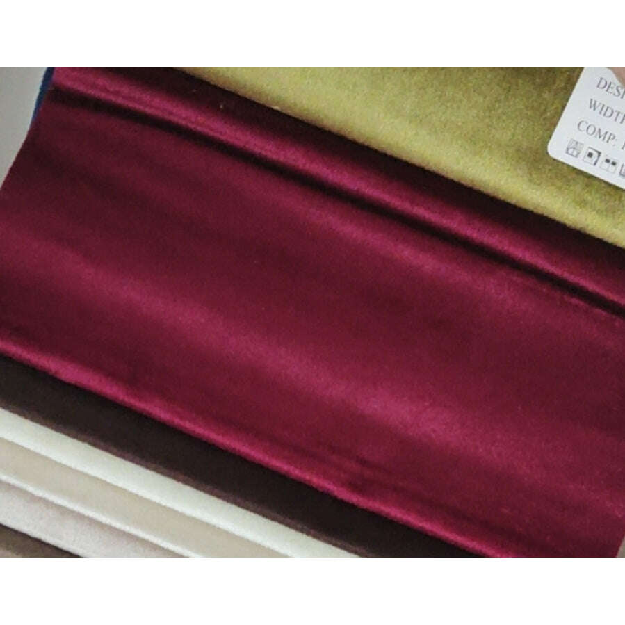 Luxury Mila Haute Couture Italian Velvet Curtains with Pompom Lace Trim - Burgundy Wine Red - Perfect for Living Room, Bedroom & Wedding Decor