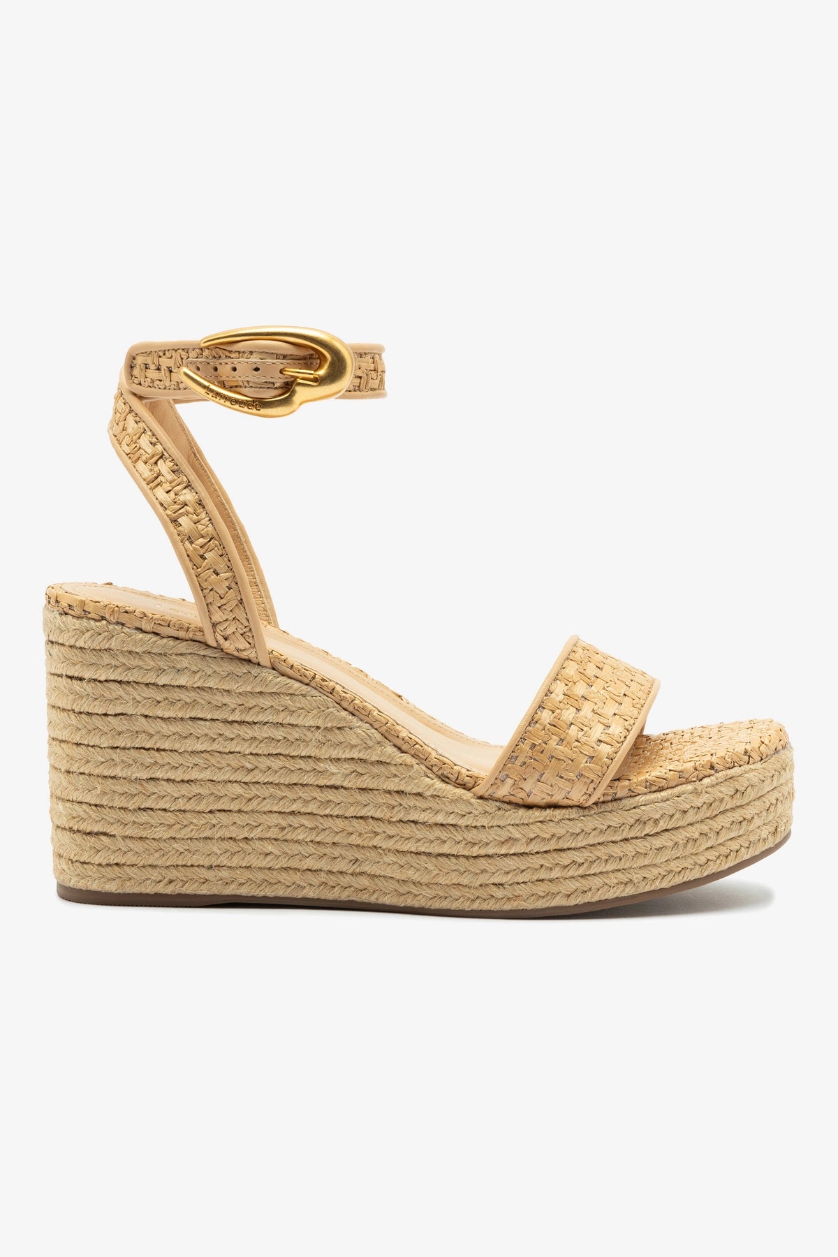 Verona Low Wedge Sandals in Beige Leather & Natural Raffia - Comfortable Women's Summer Shoes for Beach, Vacation & Casual Outfits