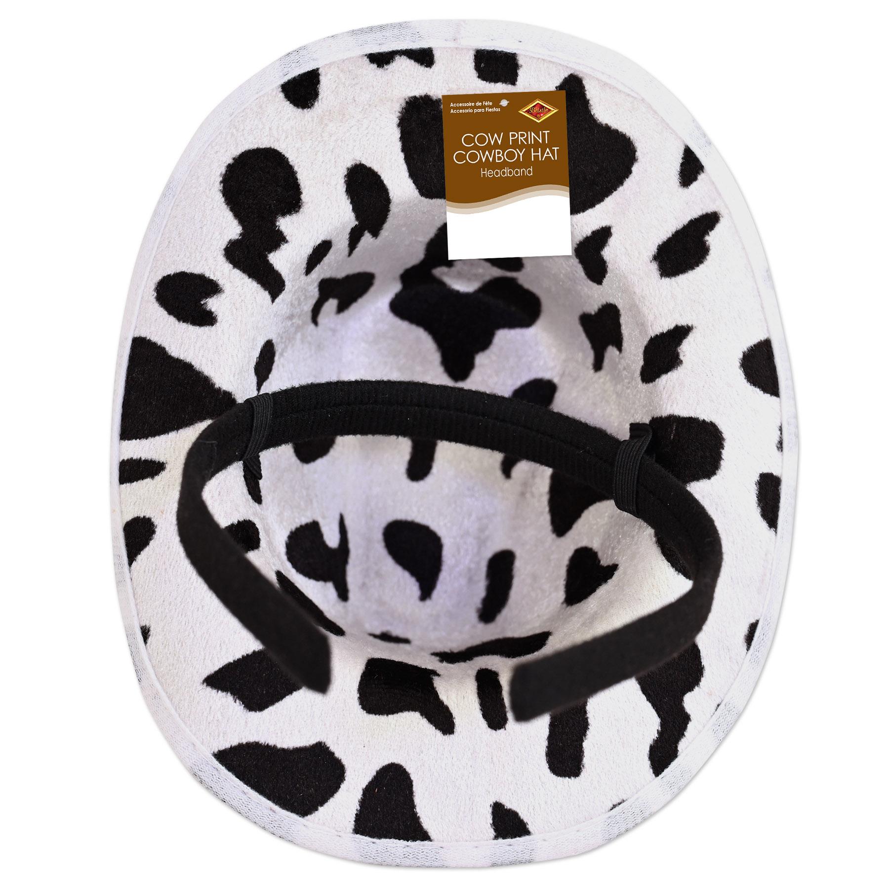 12 Pack Cow Print Cowboy Hat Headbands - Western Party Favors for Cowgirl Birthday, Rodeo Theme Party & Country Music Festival Accessories