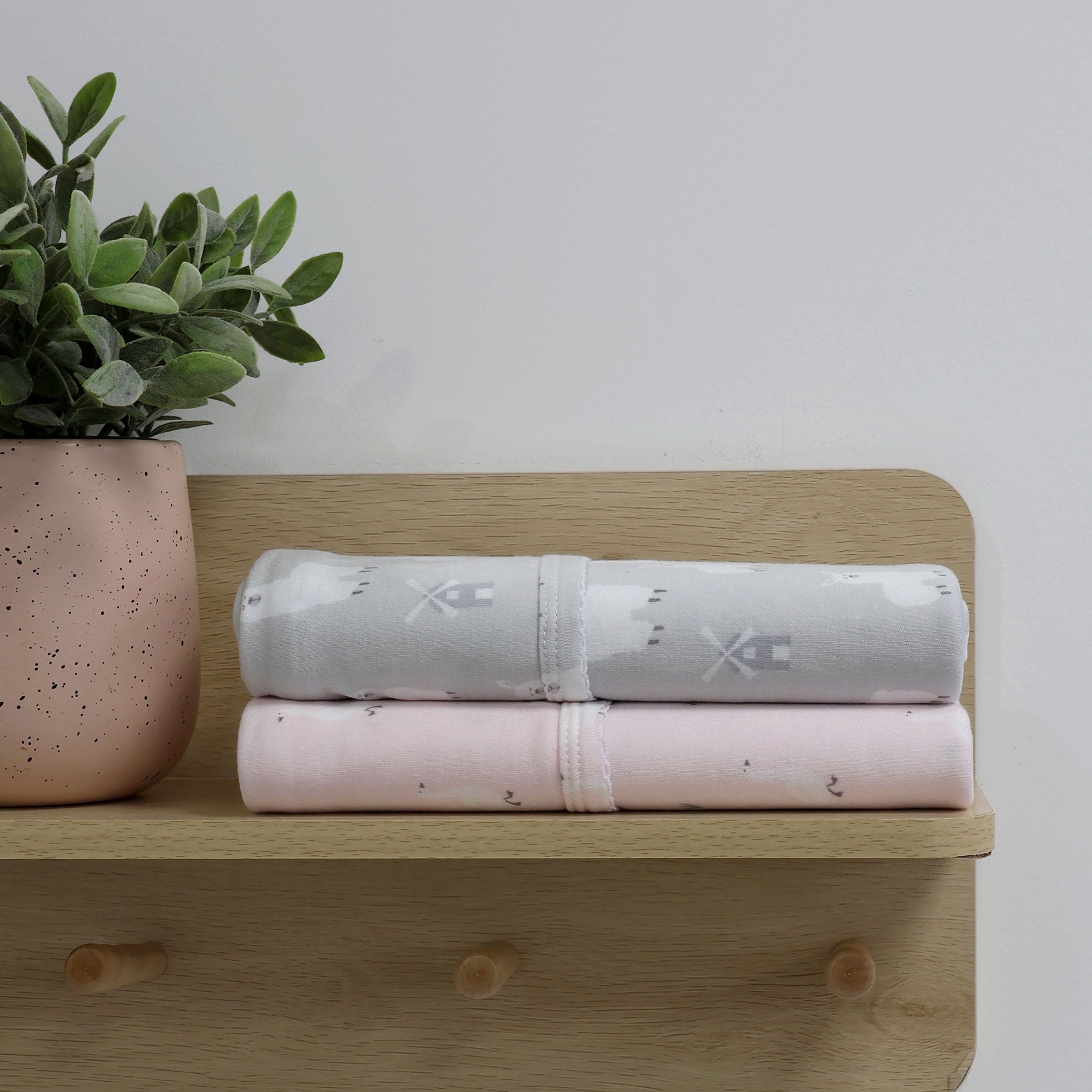 2-Pack Jersey Wrap - Soft & Comfortable Blush & Grey Knit Shawl for Women | Perfect for Lounging, Travel & Cozy Evenings