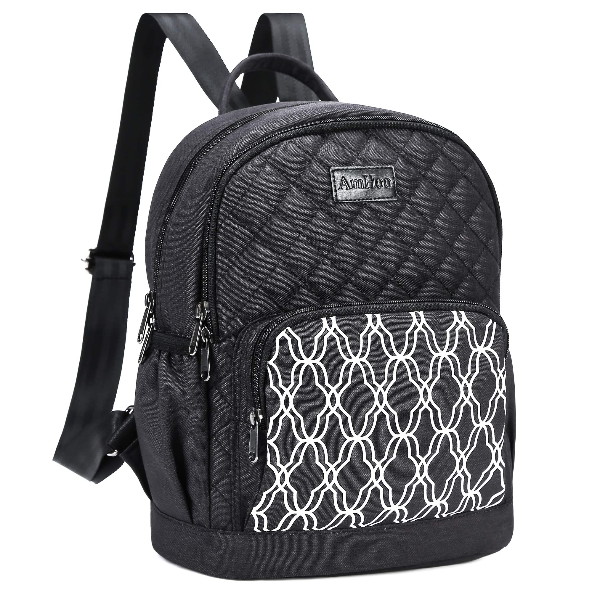 AmHoo Insulated Lunch Box Bag - Reusable Cooler Backpack with Double Zippers, Waterproof & Multiple Pockets for Women | Perfect for Hiking, Beach, Picnic & Travel (Black)
