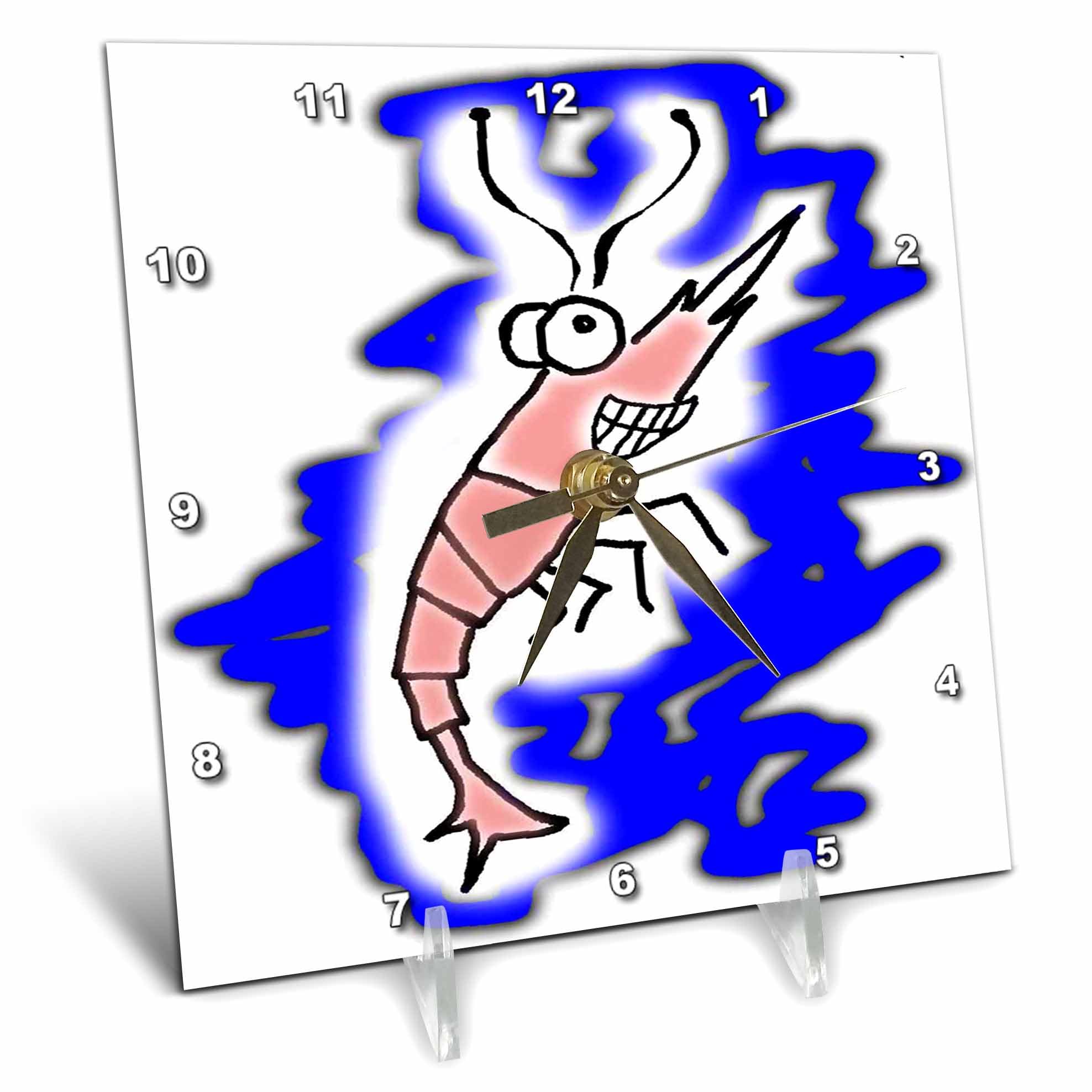 3D Rose Shrimp Desk Clock - 6x6 Inch Stylish Kitchen & Office Decor | Perfect for Home, Office, or Gift Giving