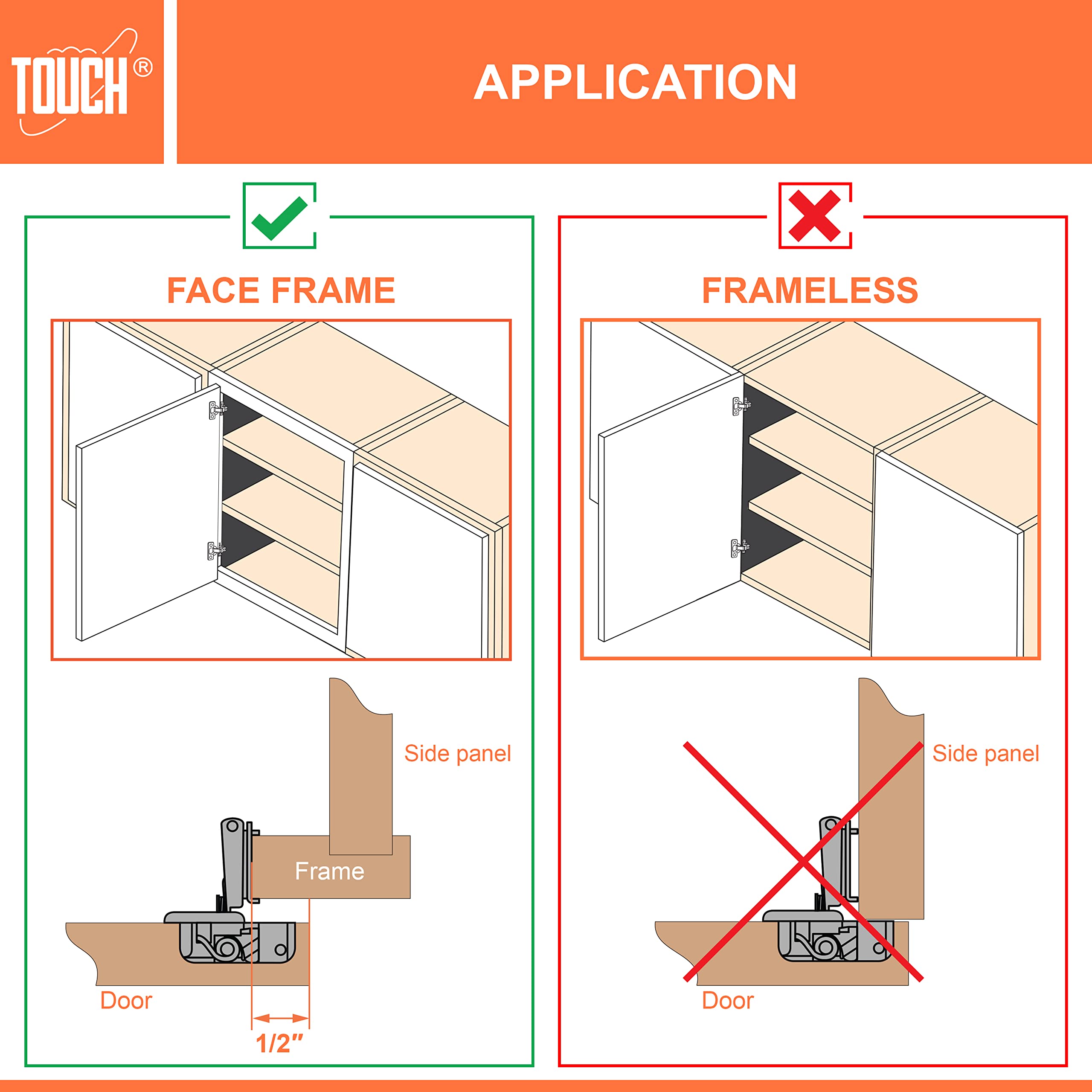Soft Close Cabinet Hinges 1/2