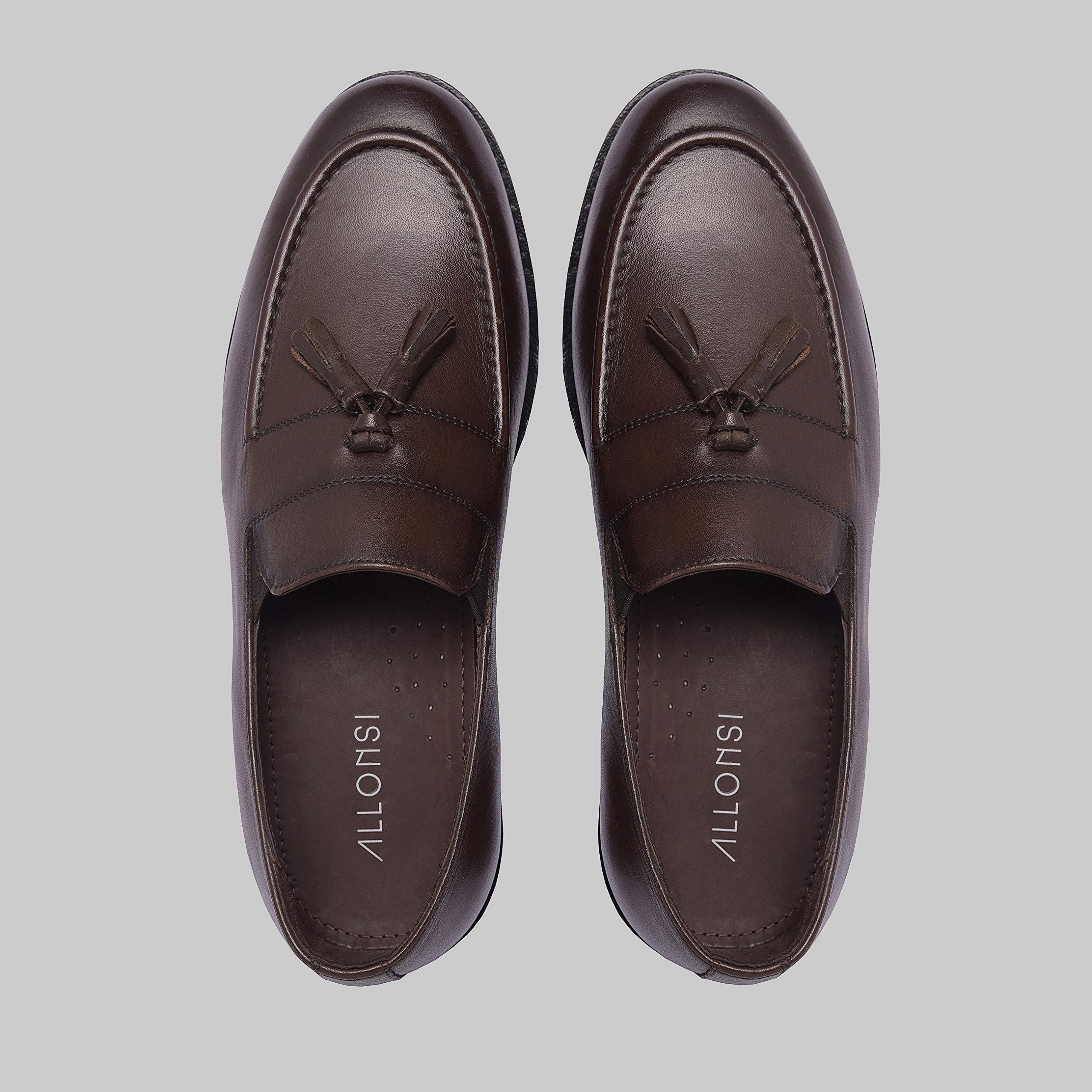 Premium Genuine Leather Men's Loafers with Tassel - Handcrafted Goodyear Welted Dress Shoes | Slip-On Comfort with Leather Sole | Perfect for Business, Office & Formal Occasions