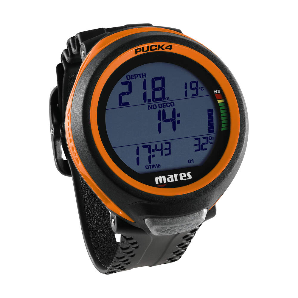 Mares Puck 4 Dive Computer - Wrist Mounted Scuba Diving Instrument with Backlight for Underwater Exploration & Night Diving