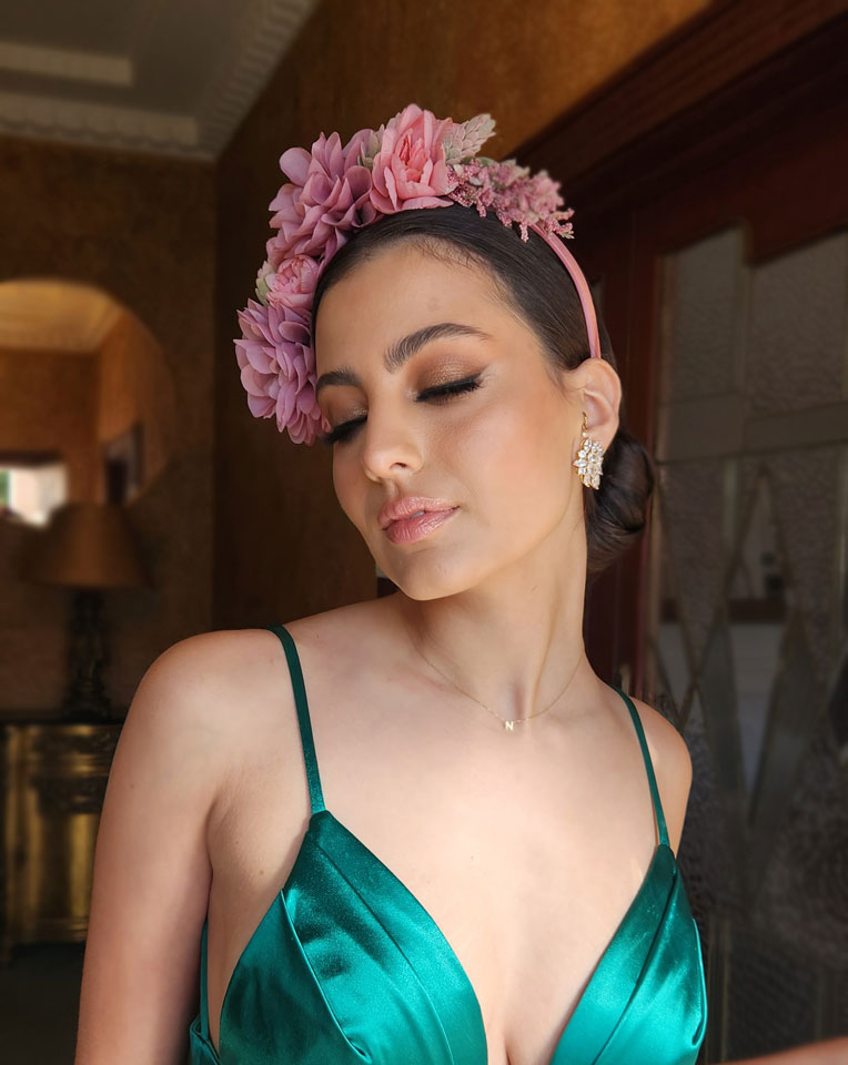 Race Day Crown & Fascinators - Dusty Rose Pink Floral Headband by Pia at Kezani | Perfect for Weddings, Derby Parties & Special Occasions
