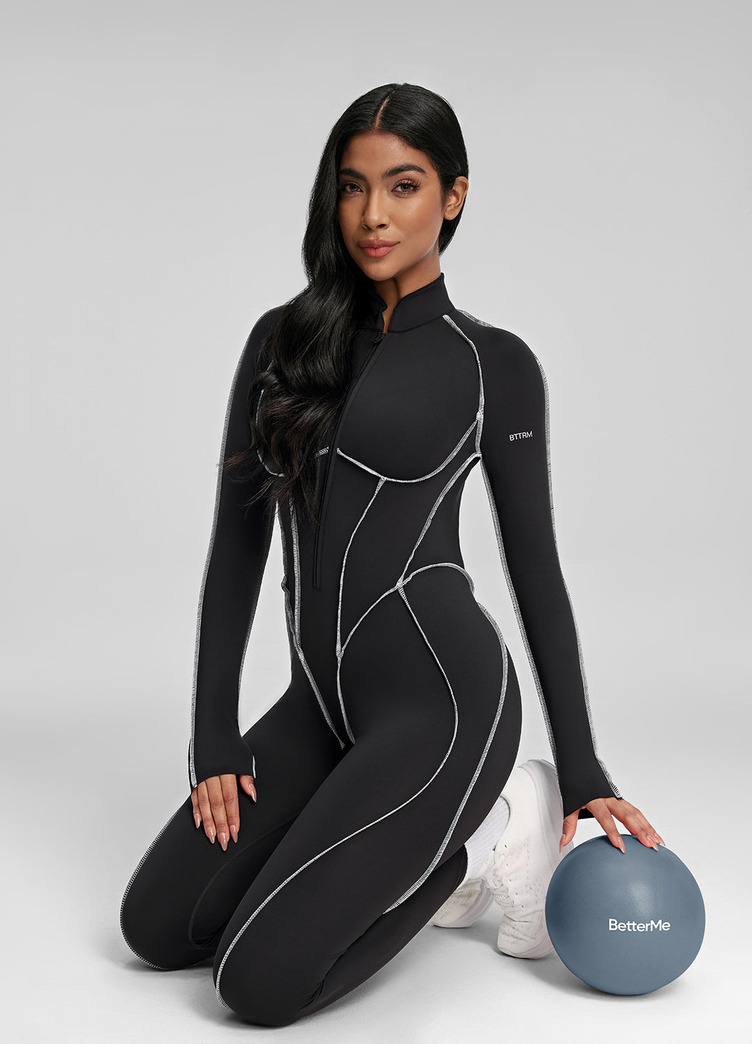 Seamless Contour Stitch Catsuit for Women - Stretchy & Comfortable Bodysuit for Yoga, Dance & Night Out