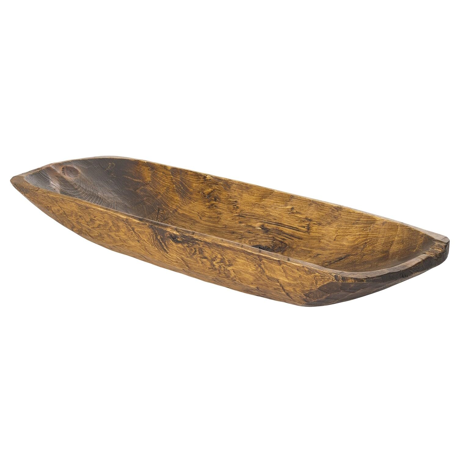 Hand-Carved Solid Wood Jumbo Decorative Bowl - Large Wooden Centerpiece for Coffee Table & Home Decor | Perfect for Rustic Farmhouse, Boho Chic & Modern Interior Design Styles
