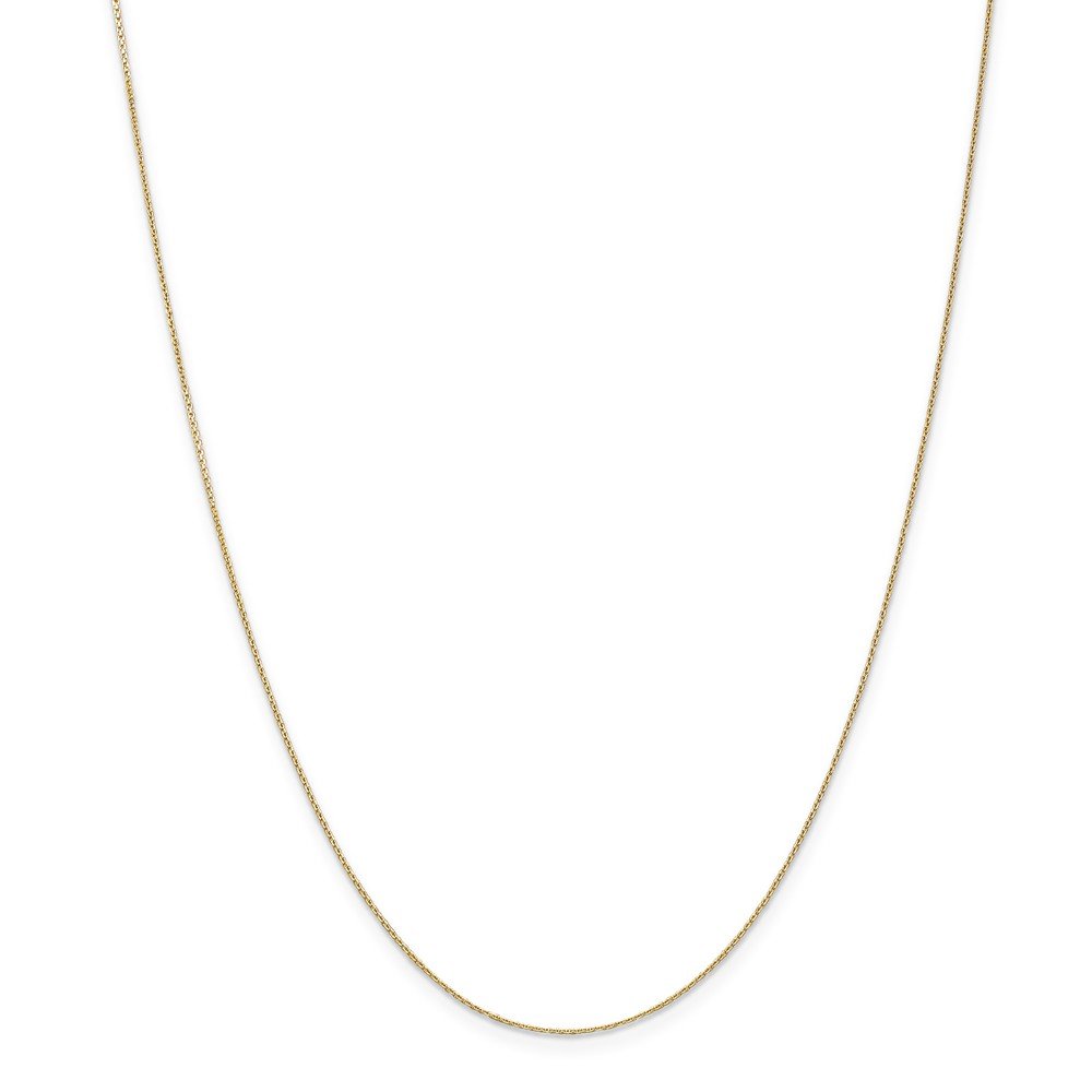 14K Gold 0.65mm Diamond-Cut Cable Chain Necklace - 18 Inch Dainty Layering Chain for Women - Perfect for Everyday Wear, Gift Giving & Special Occasions
