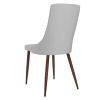 Premium Faux Leather Dining Chairs Set of 2 - Light Grey & Walnut Finish - Modern Kitchen & Dining Room Furniture for Home & Restaurant Use