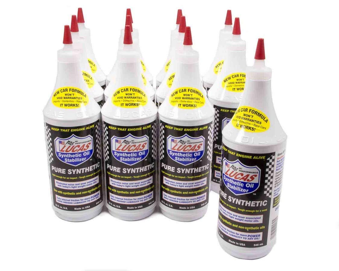 Lucas Oil 10130-Synthetic Oil Stabilizer - 1 Quart (Pack of 12) | Engine Protection & Performance Booster | Ideal for Cars, Trucks & Motorcycles