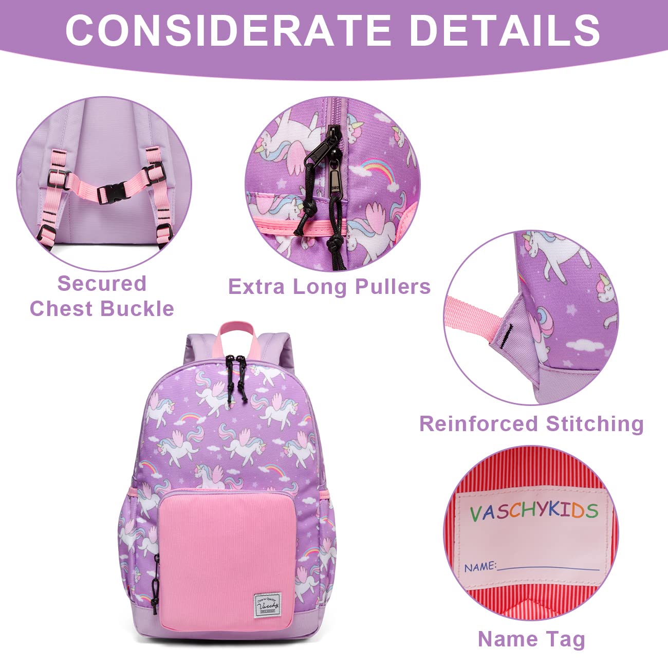 VASCHY Kids Backpacks - Lightweight Waterproof School Backpack for Boys & Girls with Adjustable Chest Strap | Perfect for Preschool, Daycare & Travel
