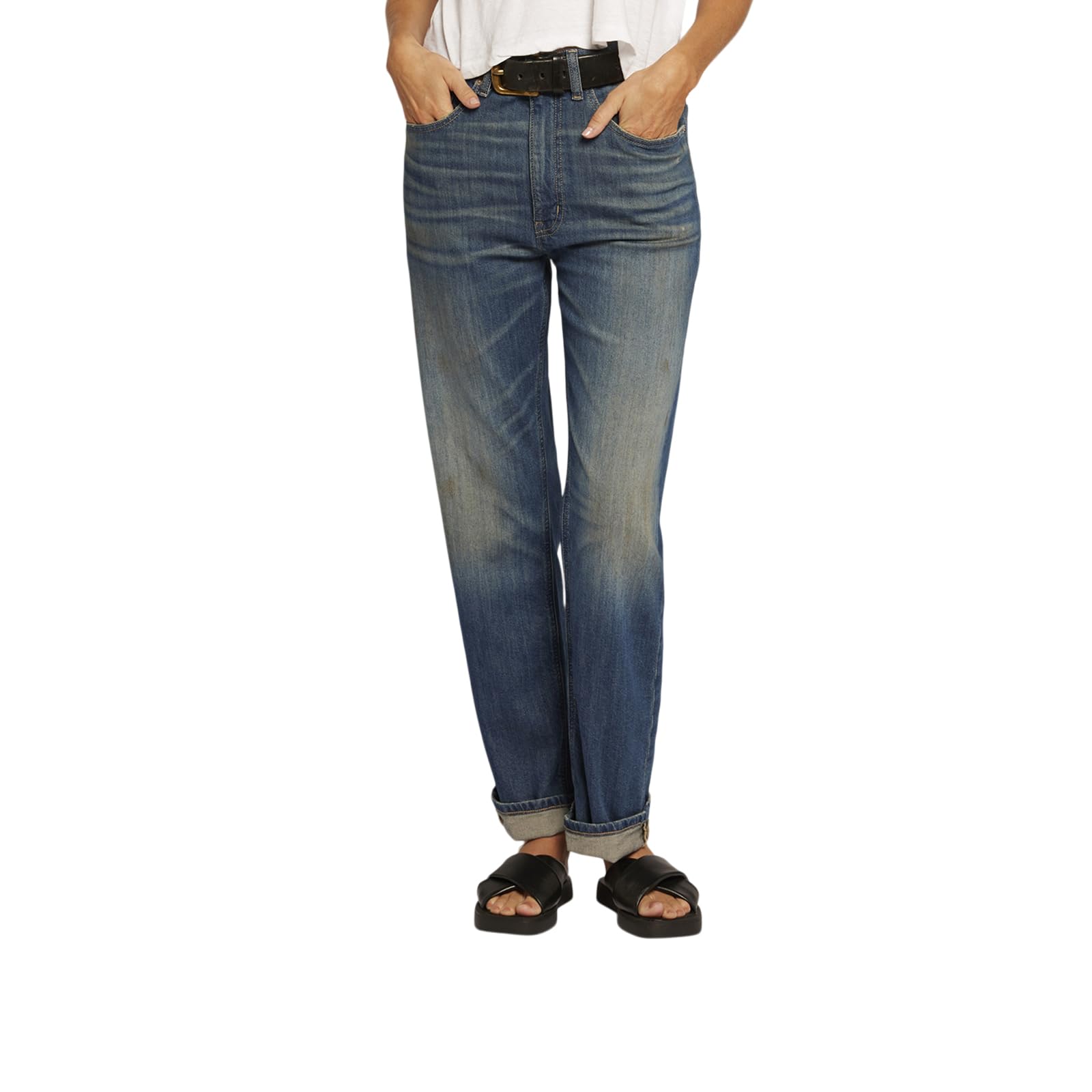 Current/Elliott Women's The Cody Straight Leg Jean - High Waist Stretch Denim Pants for Everyday Comfort | Perfect for Casual Outfits, Office Wear & Weekend Errands