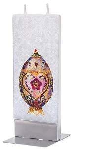 Handmade Twin Wick Unscented Thin Flat Candle - Faberge Egg Style for Home Decor, Wedding Centerpieces & Romantic Ambiance Lighting