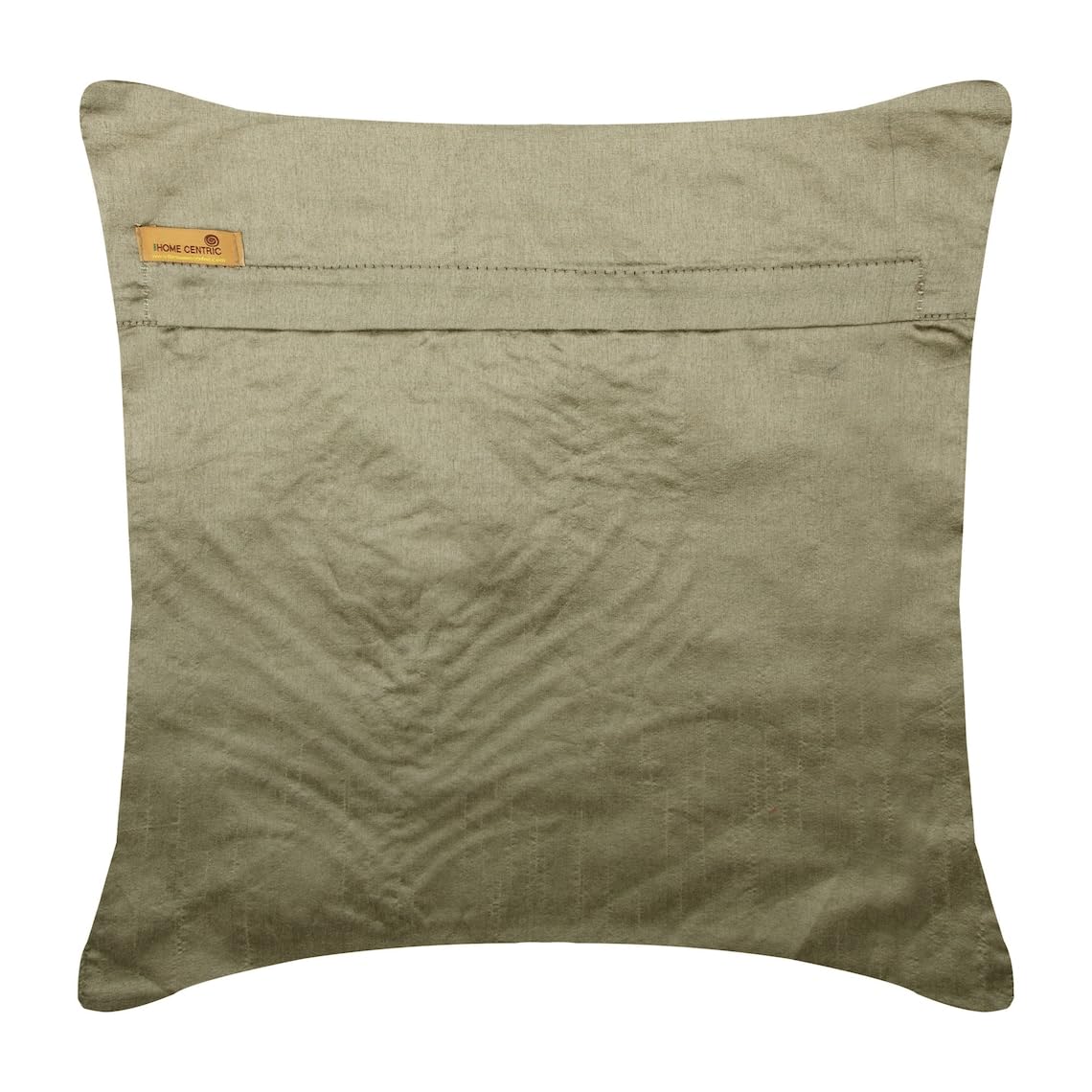 HomeCentric 16x16 Inch Silk Cushion Covers - Grey Peacock Feather Decorative Pillow Cases with Zipper for Sofa, Couch & Bed (40x40cm) | Luxury Home Decor, Living Room Accent, Modern Art Deco Throw Pillow Covers