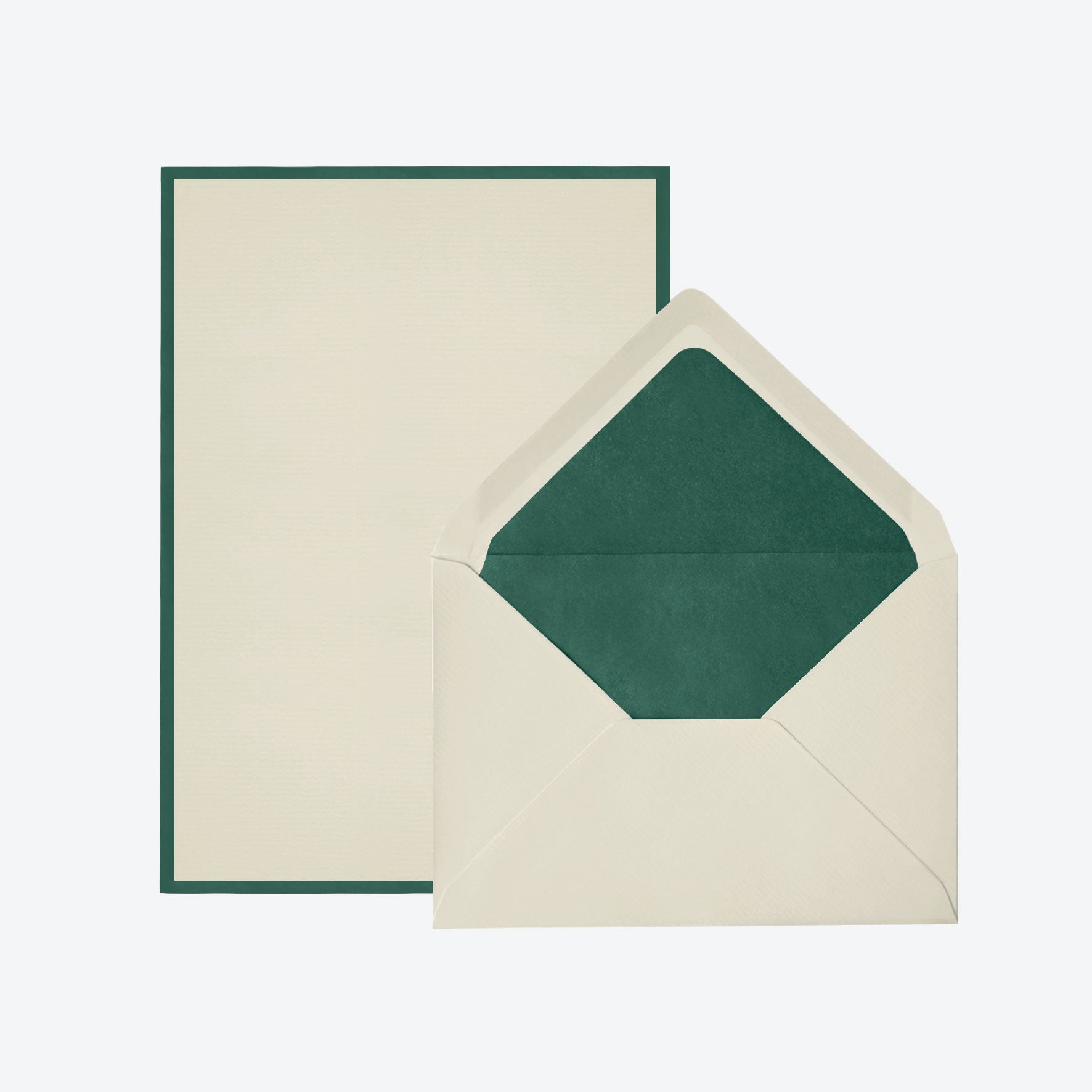 Premium Crown Mill Silver Line A5 Letter Set - Elegant Cream & Dark Green Stationery (25 Sheets) - Perfect for Formal Correspondence, Wedding Invitations & Special Occasions