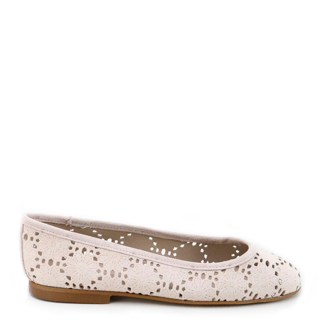 Papanatas Flower Suede Cutout Ballet Flats - Comfortable Women's Casual Shoes for Work, Walking & Everyday Wear