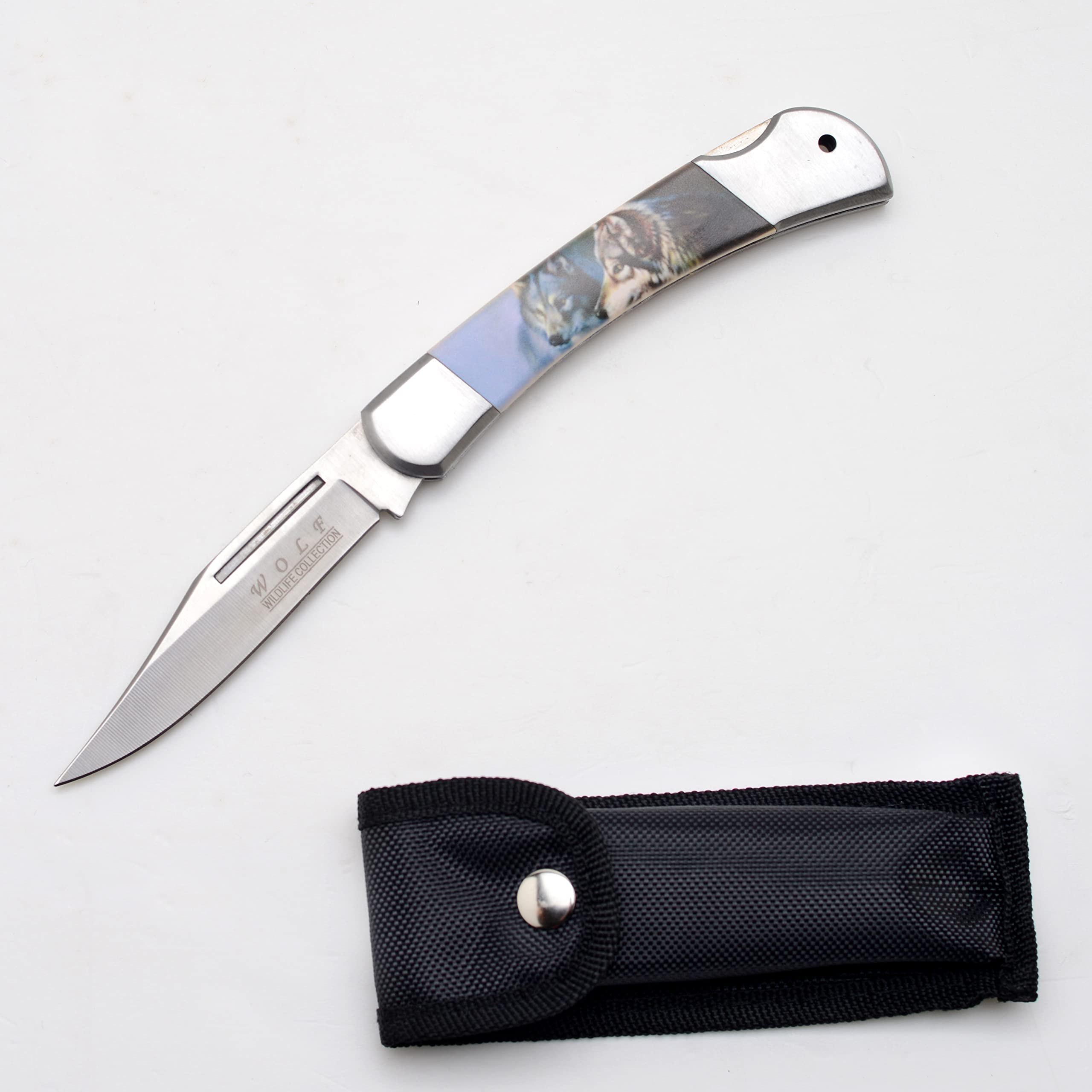 Premium Snake Eye Tactical Lockback Folding Pocket Knife - Wolf Design Collector's Edition with Ergonomic Handle for Outdoor Survival, Camping & Everyday Carry (EDC)