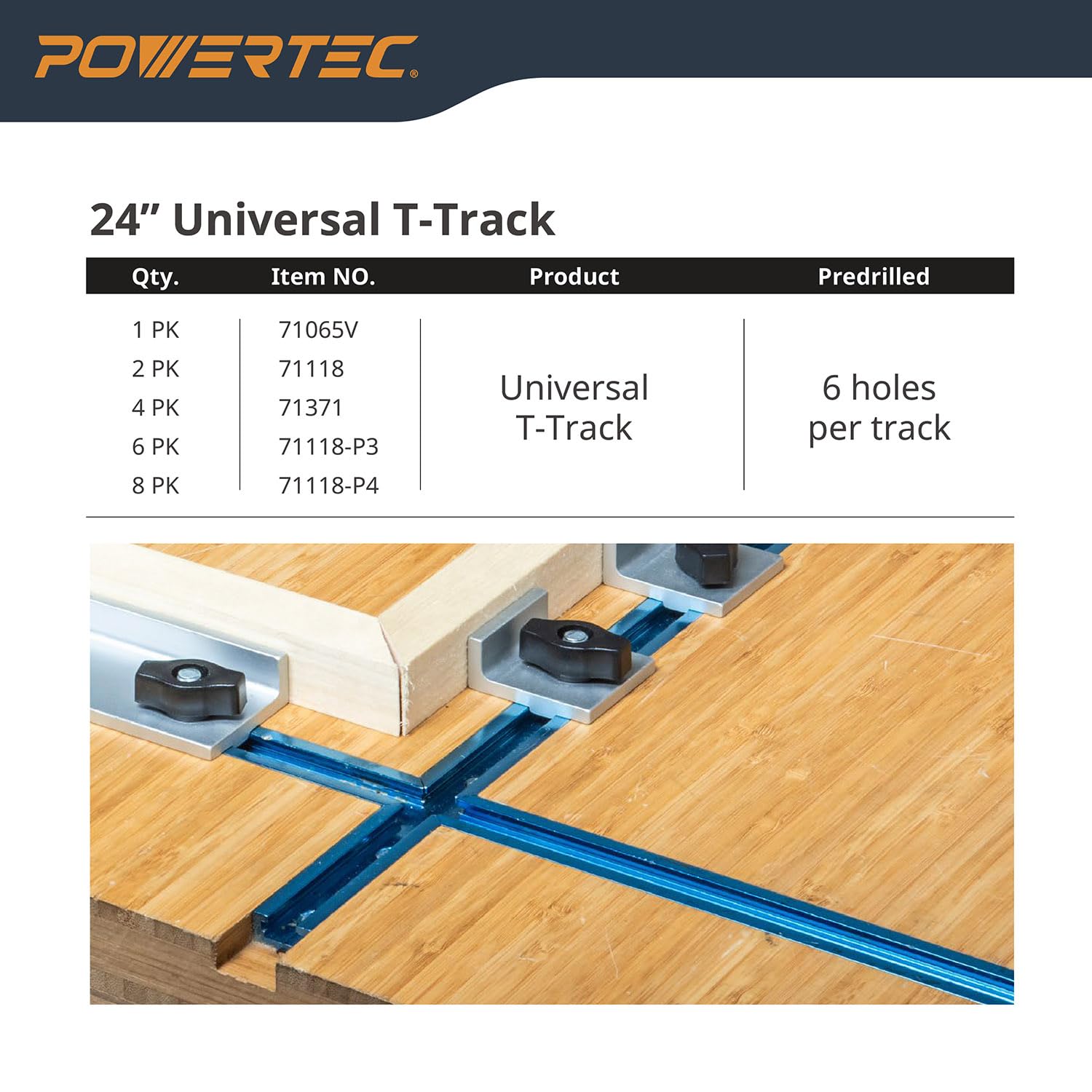 POWERTEC 71121V 16-Pc T Track Knob Kit for Woodworking Jigs & Fixtures - DIY Workshop Accessories