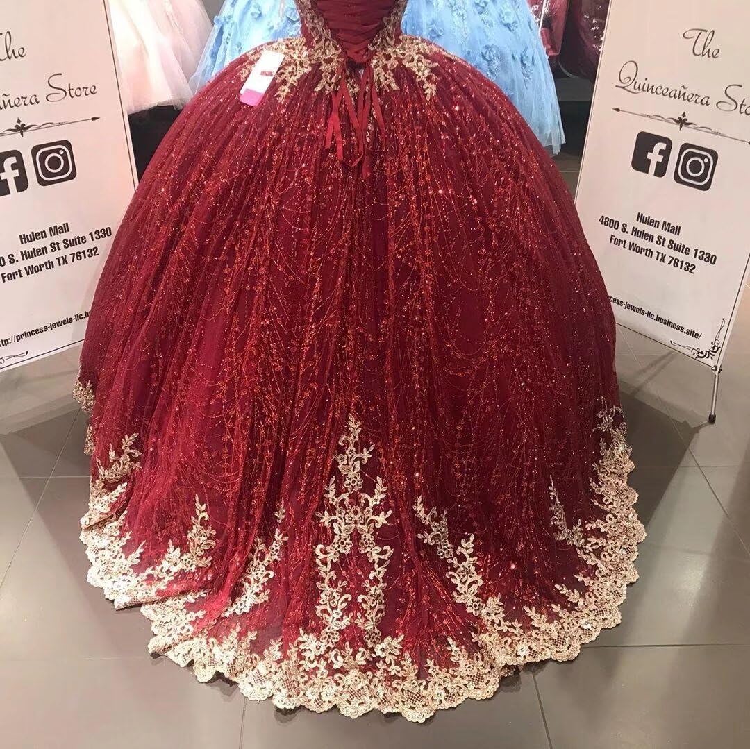 Sparkly Tulle Floral Applique Quinceanera Dress with Cap Sleeves & Corset Back - Perfect for Sweet 16, Prom, and Special Occasions in 2025