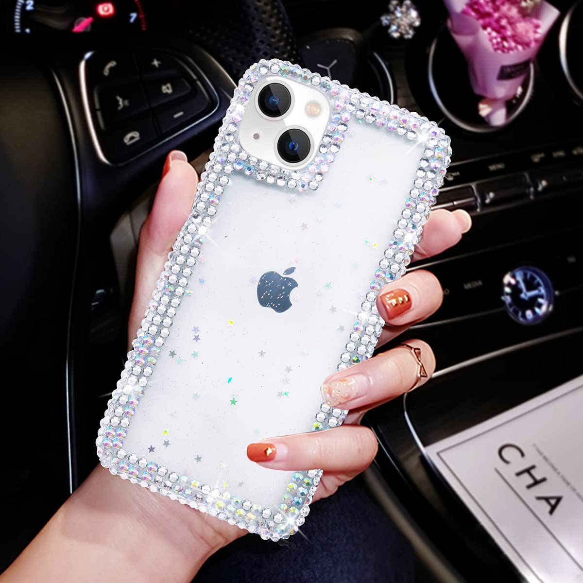 Bonitec iPhone 13 Mini Case - 3D Glitter Rhinestone Sparkle Cover with Crystal Diamond Design | Luxury Protective Phone Case for Women | Perfect for Parties, Dating & Special Occasions
