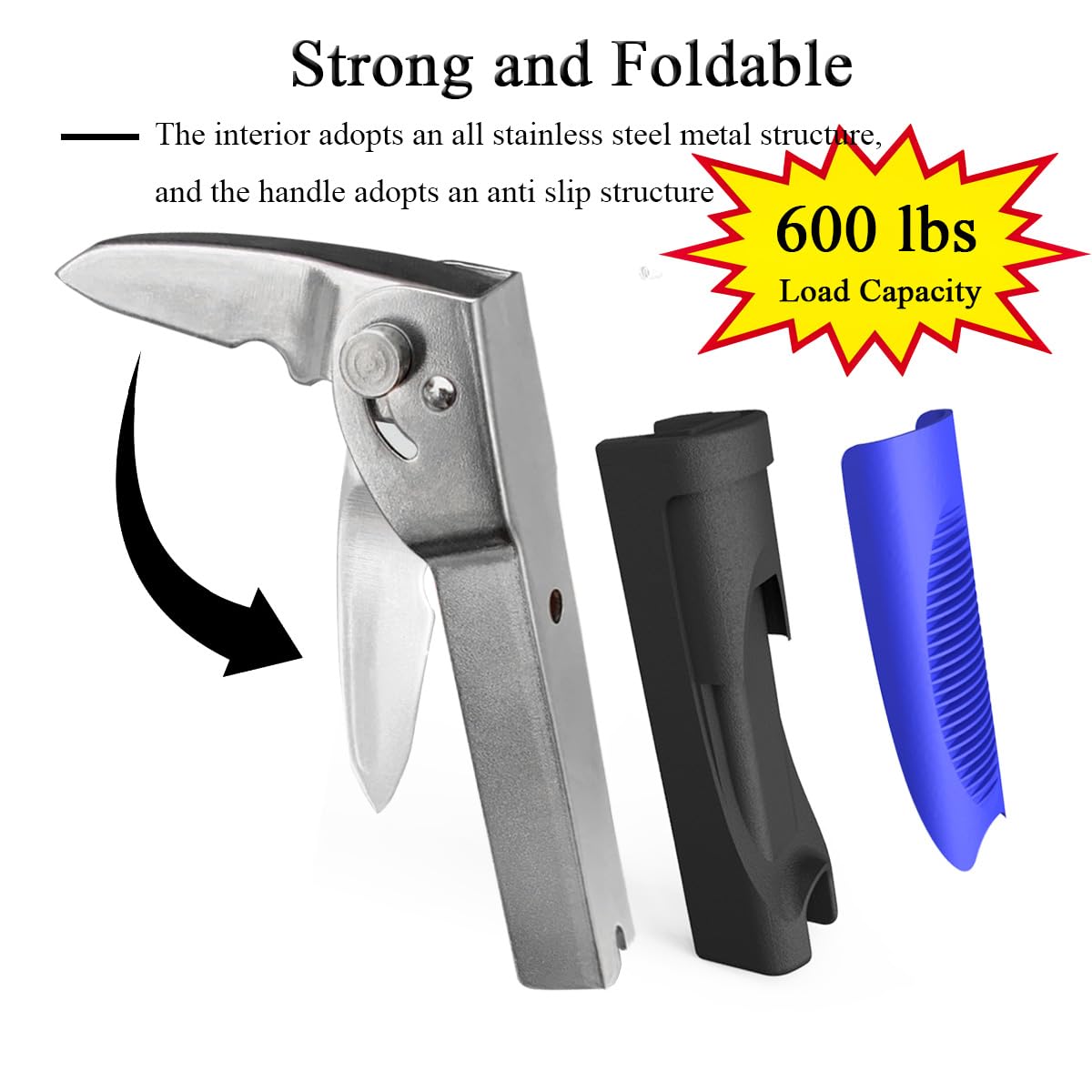 Foldable Car Door Handle for Elderly - Adjustable Standing Aid (2-Pack, Blue) - Safe Car Assist for Drivers & Seniors