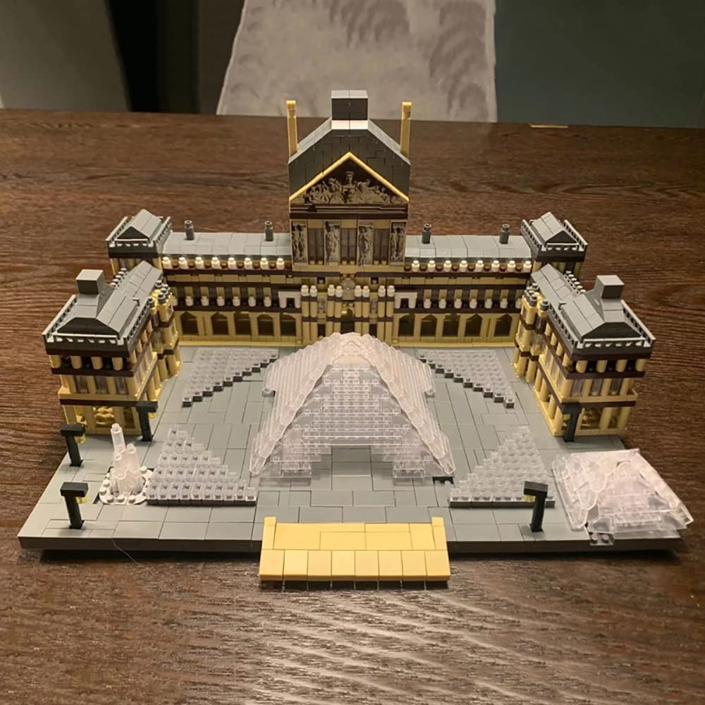 Paris Louvre Museum Building Blocks Set (3377Pcs) - Famous World Architecture Educational Toy for Kids & Adults - Creative STEM Learning & Home Decor Display