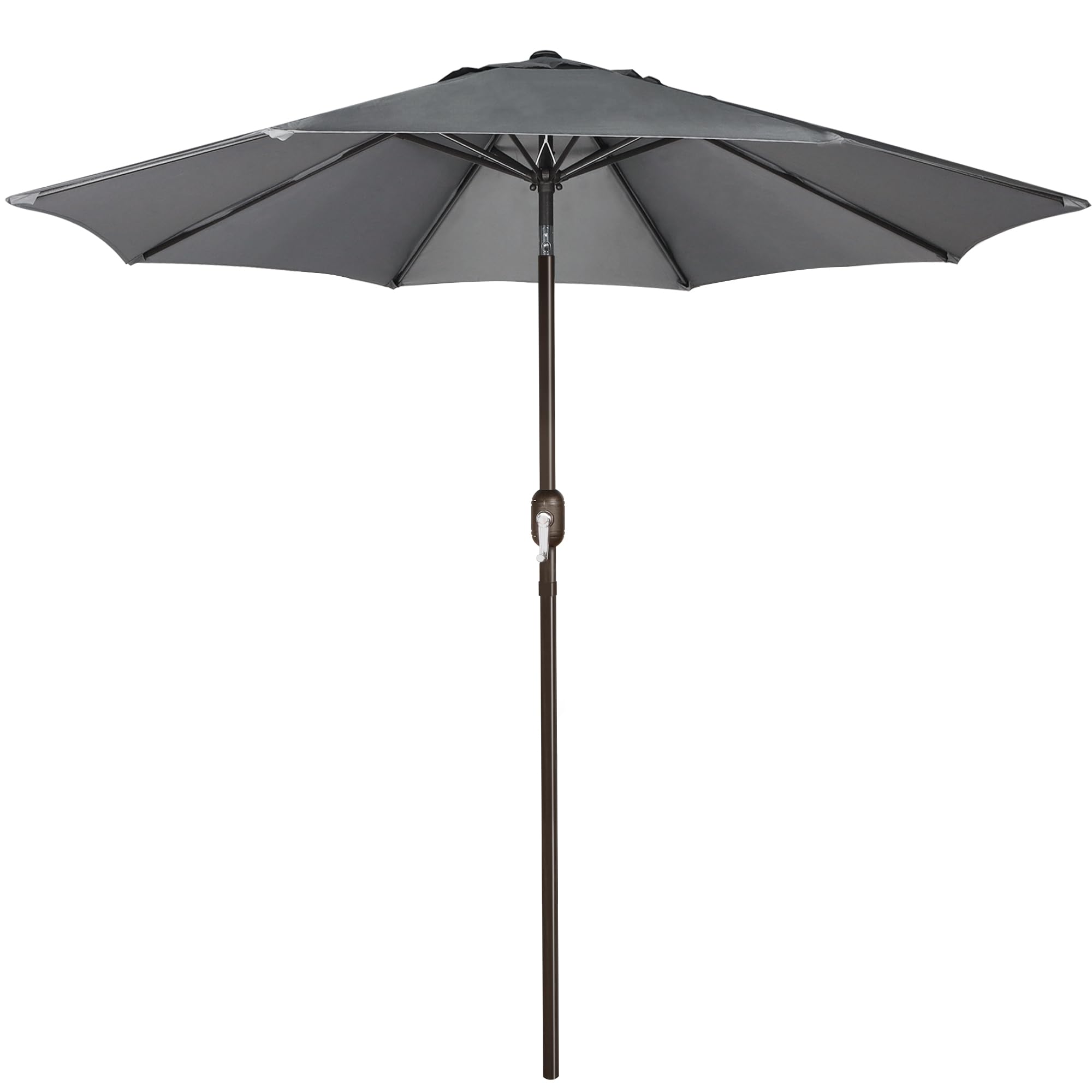 Blissun 9' Outdoor Patio Umbrella with 8 Sturdy Ribs - Push Button Tilt & Crank - Waterproof Sun Shade for Garden, Poolside, Backyard, Restaurant (Beige)