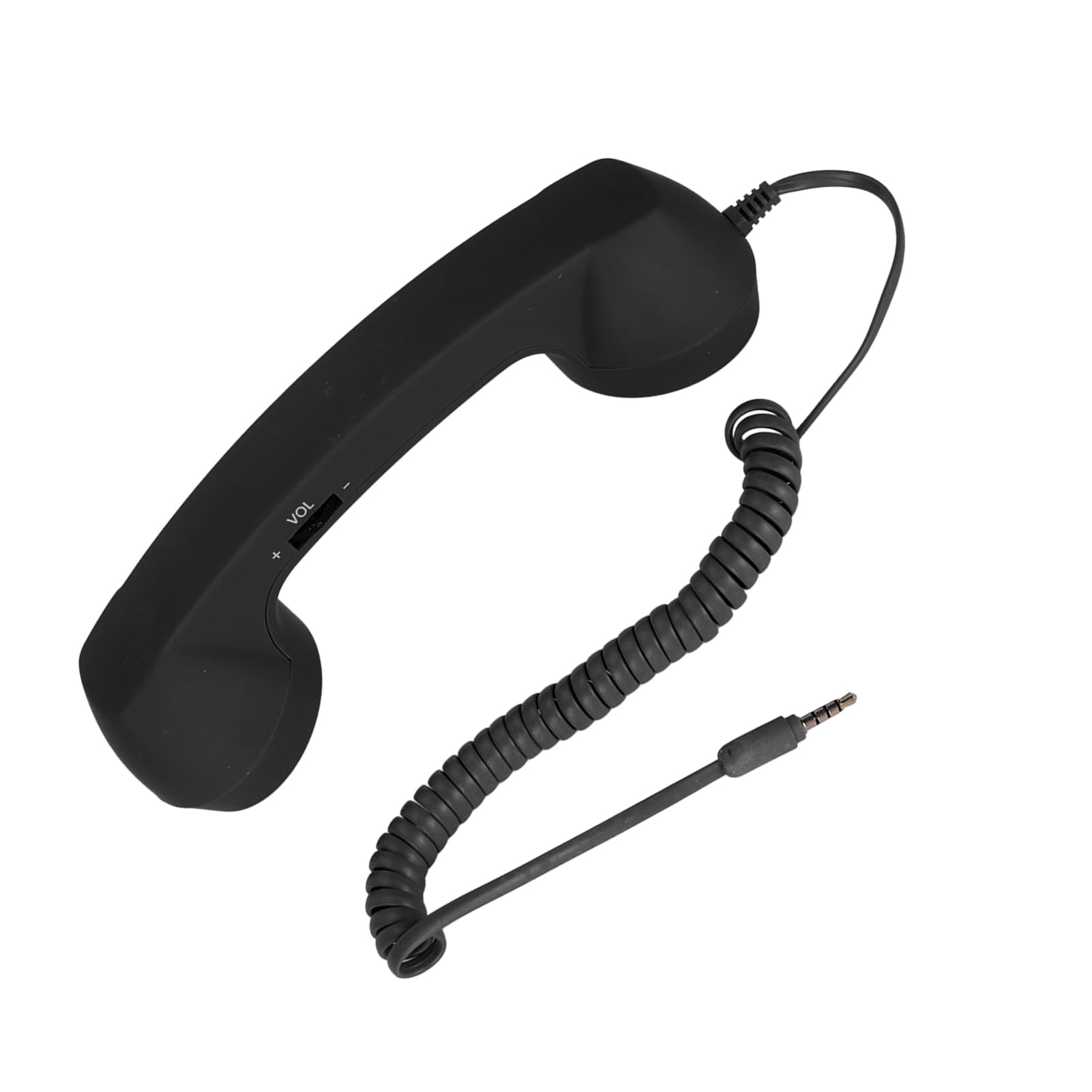 Vintage USB-C Telephone Handset with 3.5mm Jack - Cell Phone Receiver & Microphone Speaker for Smartphones - Radiation Proof Retro Phone Accessory (Black) - Perfect for Hands-Free Calls, Gaming & Office Use