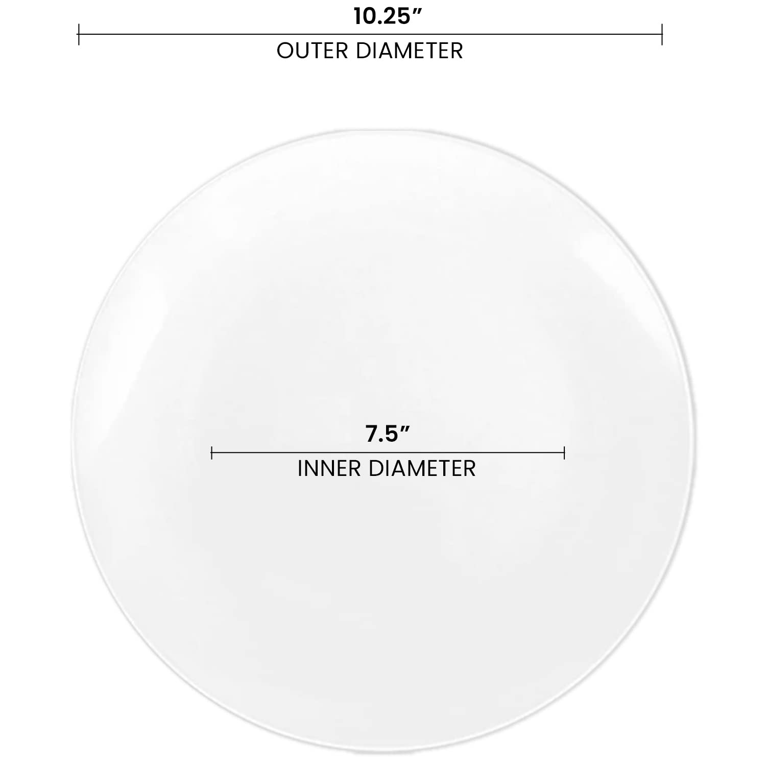 Eco-Friendly Disposable Plastic Plates with Elegant Rim Design - 10.25